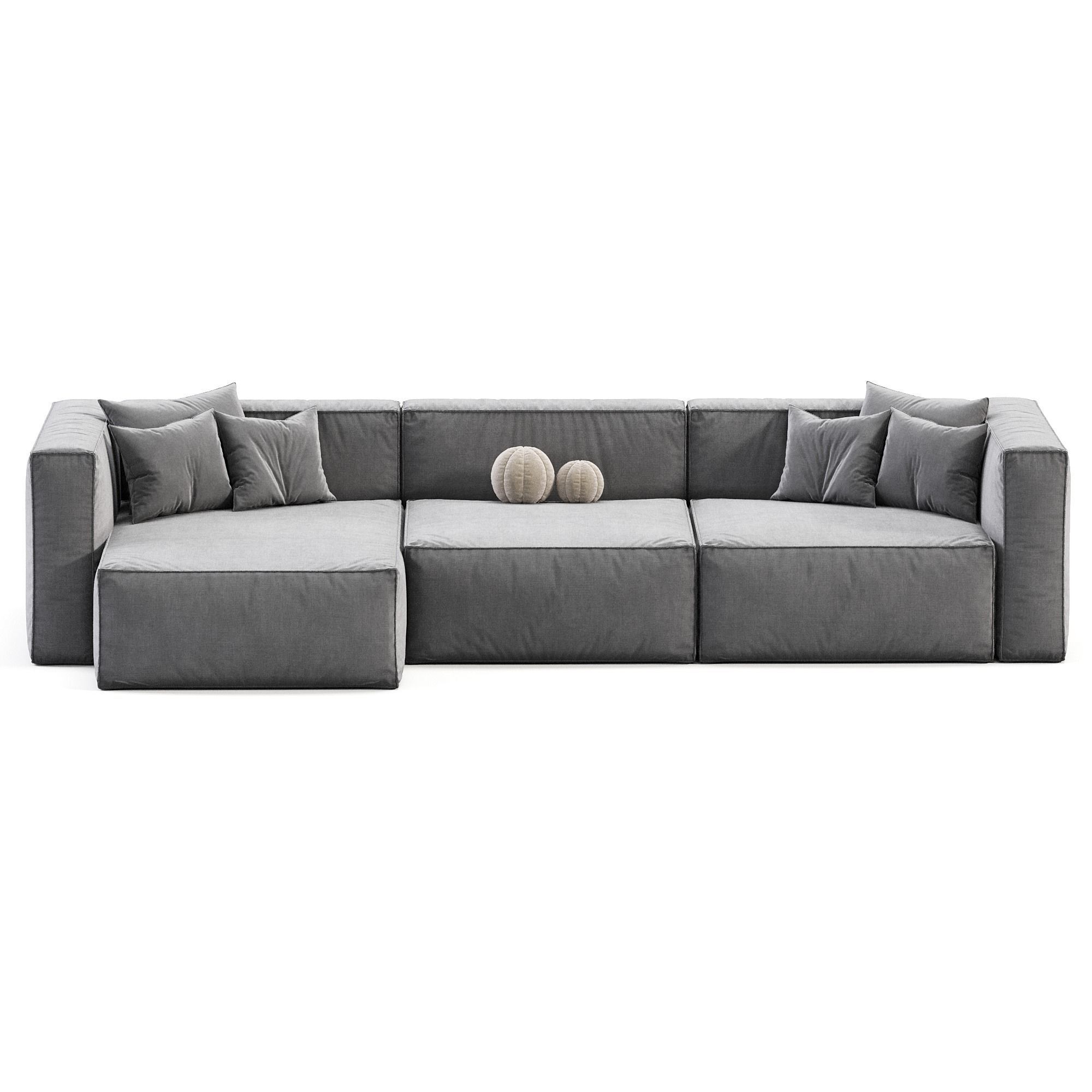 Bolia Modular Leather Sofa By Cosima Low-poly 3D model_7