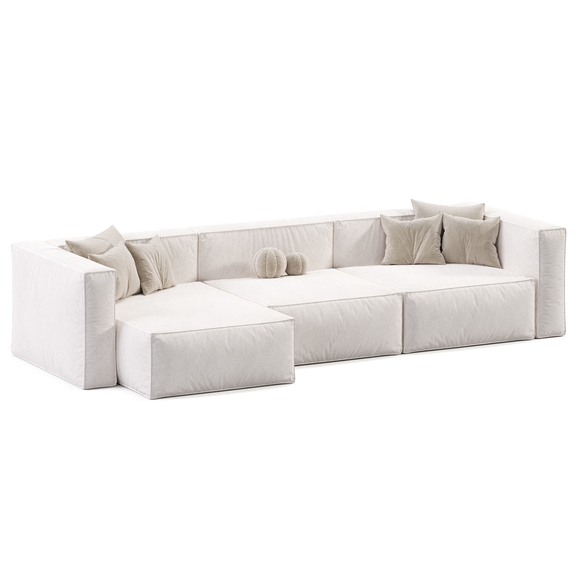 Bolia Modular Leather Sofa By Cosima Low-poly 3D model_5