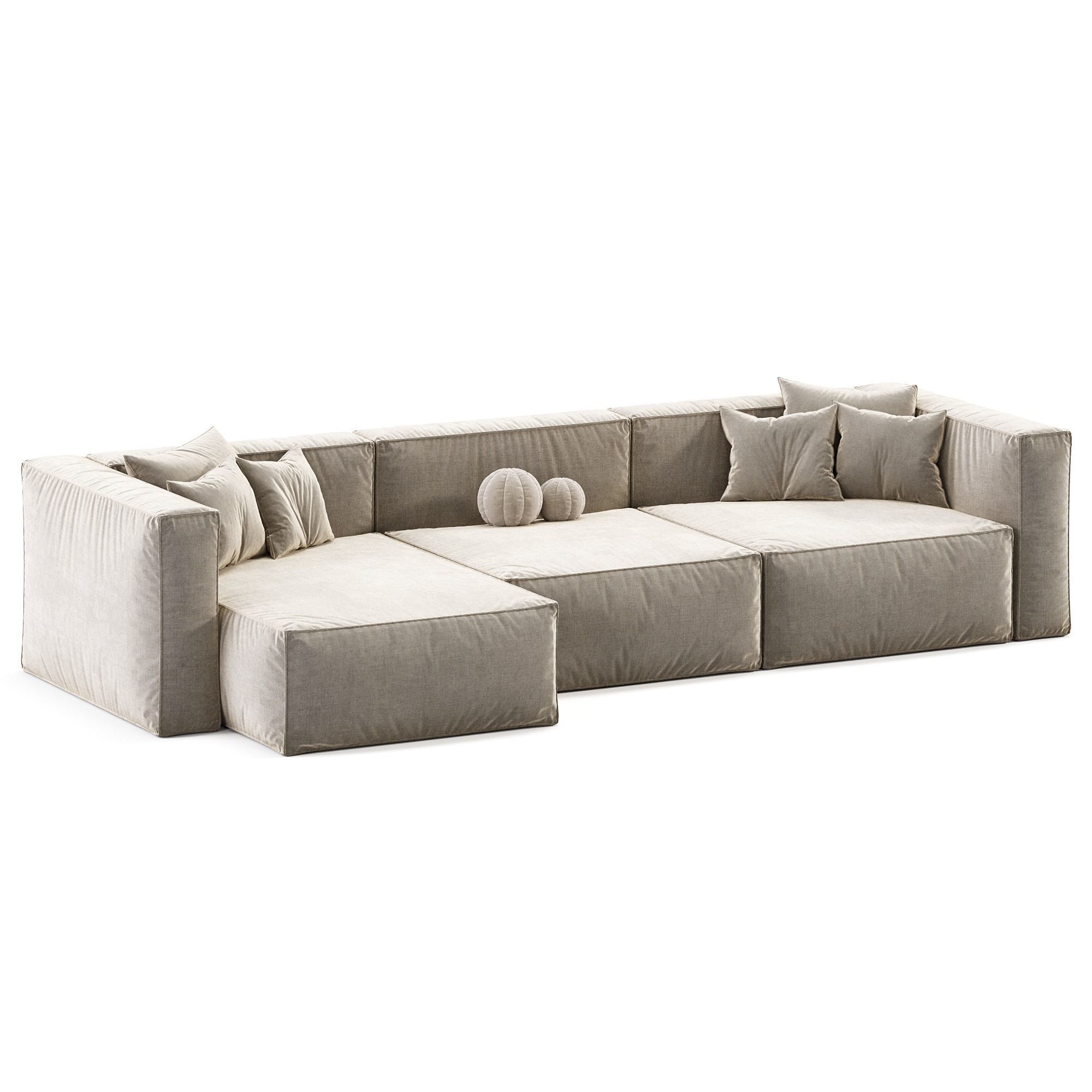 Bolia Modular Leather Sofa By Cosima Low-poly 3D model_6