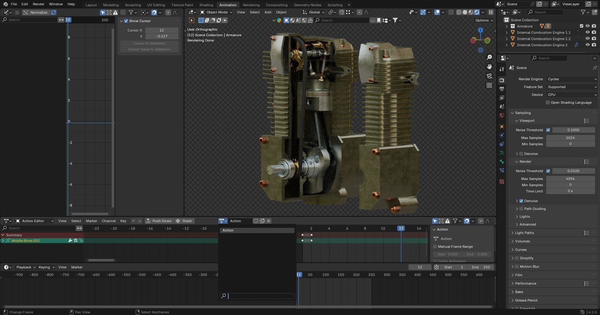 Realistic Engine - Internal Combustion Engine Low-poly 3D model_16