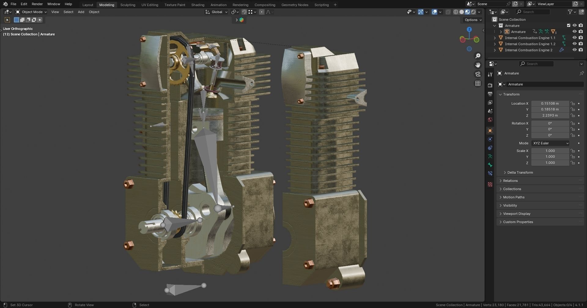 Realistic Engine - Internal Combustion Engine Low-poly 3D model_11