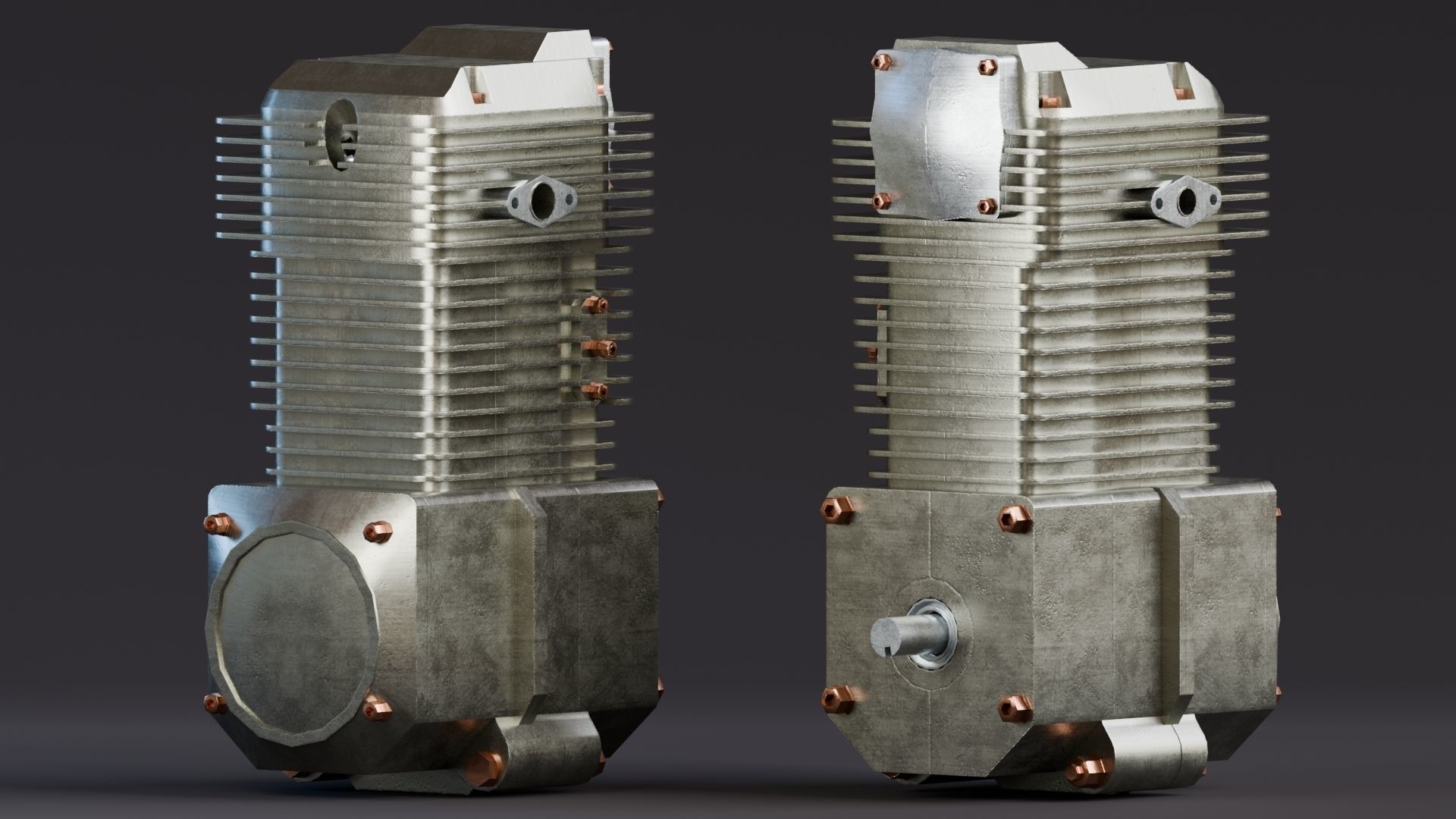 Realistic Engine - Internal Combustion Engine Low-poly 3D model_2