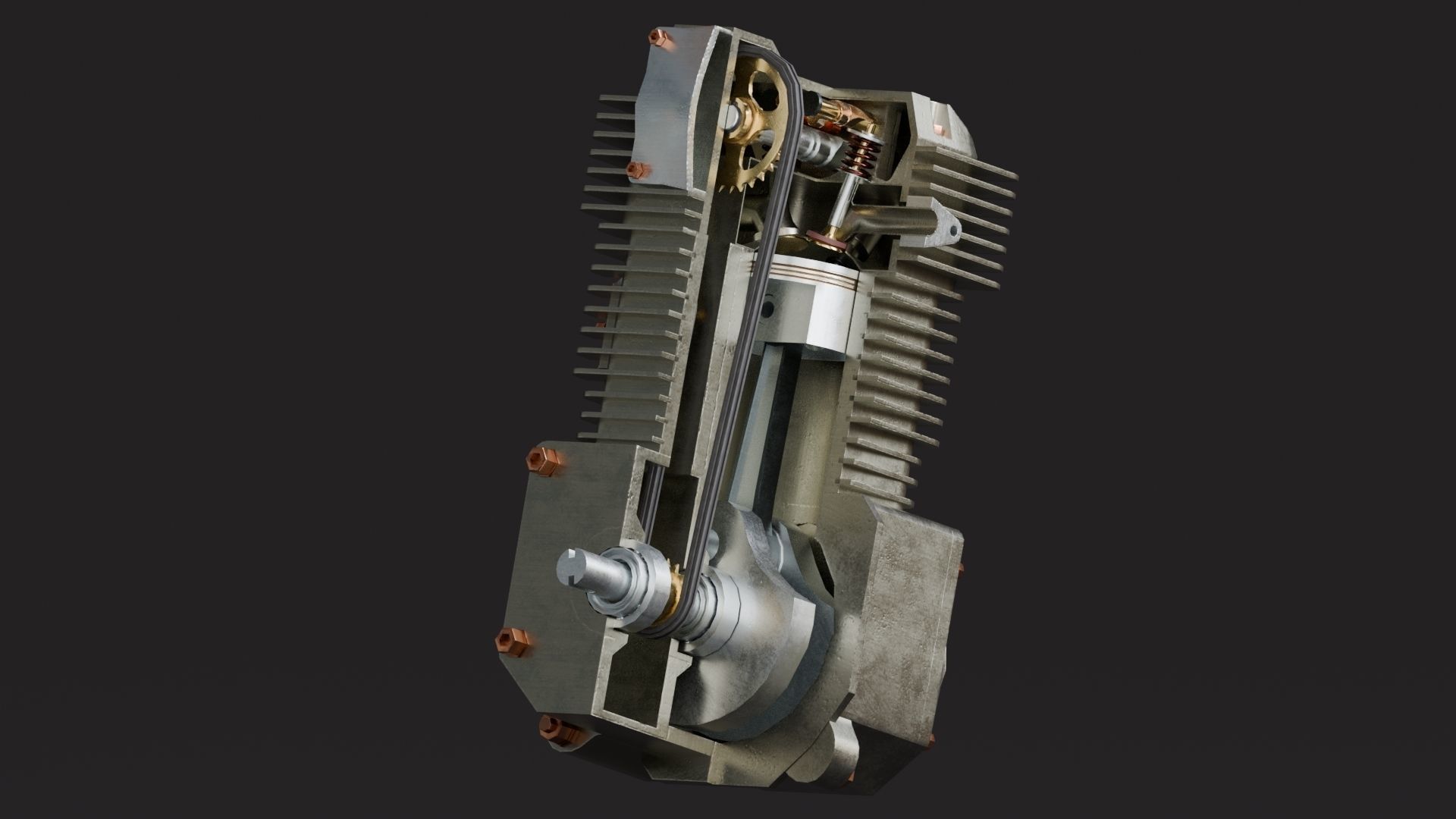 Realistic Engine - Internal Combustion Engine Low-poly 3D model_8