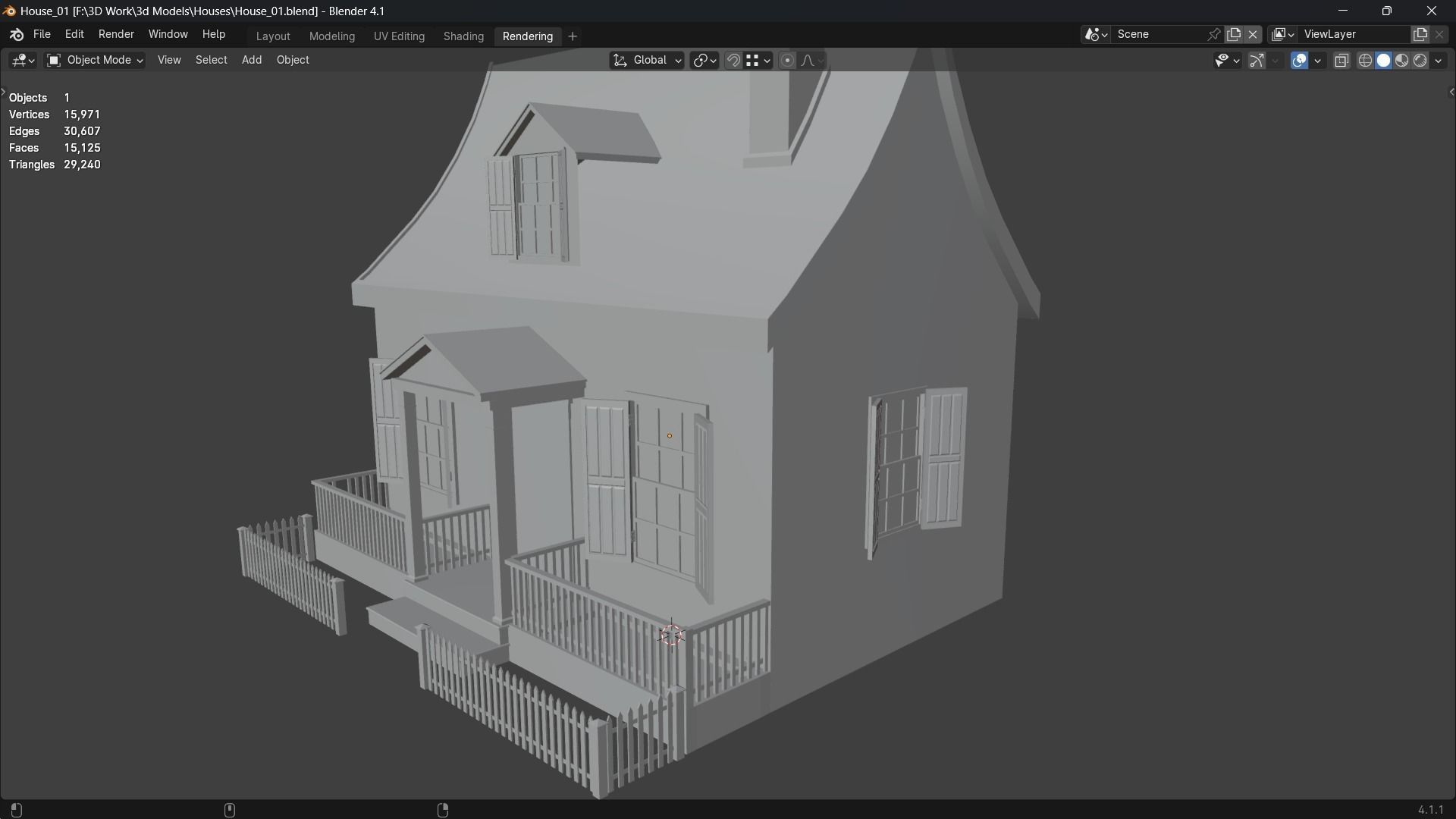 Town House Free low-poly 3D model_7