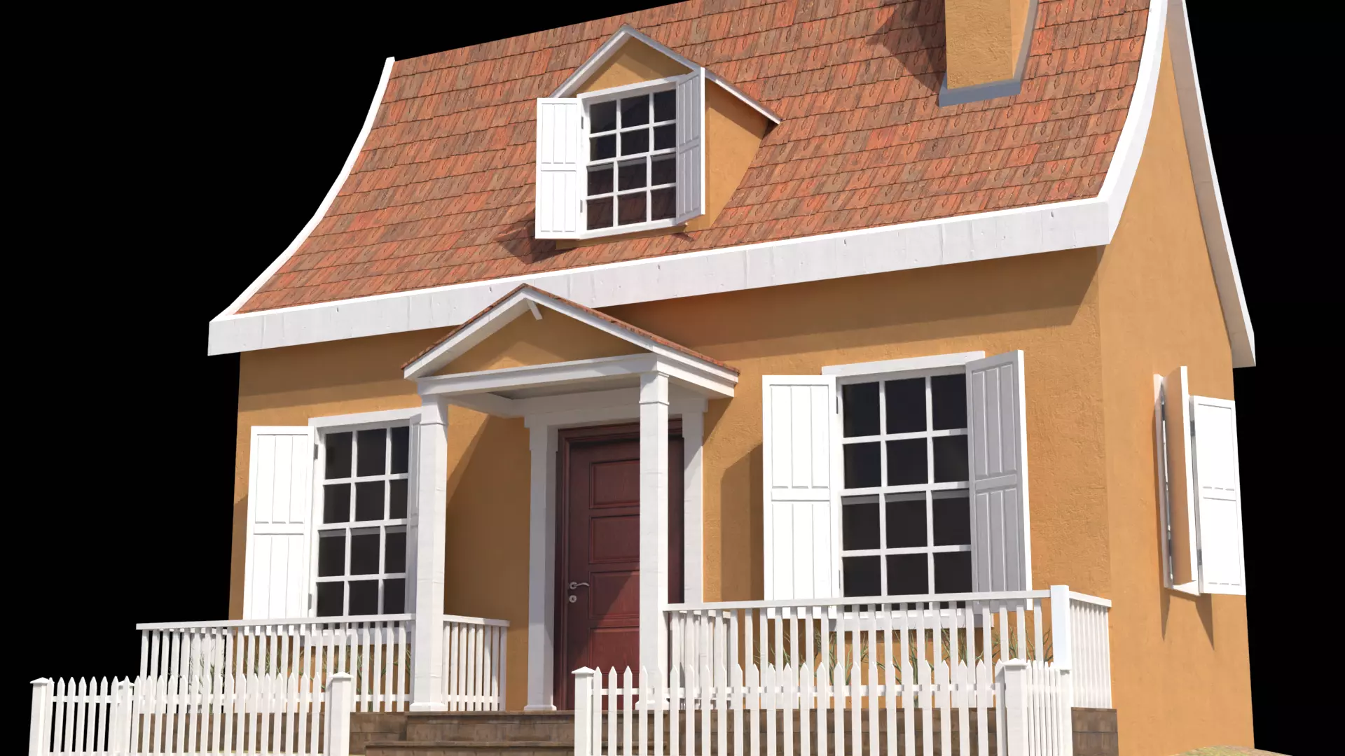 Town House Free low-poly 3D model_0