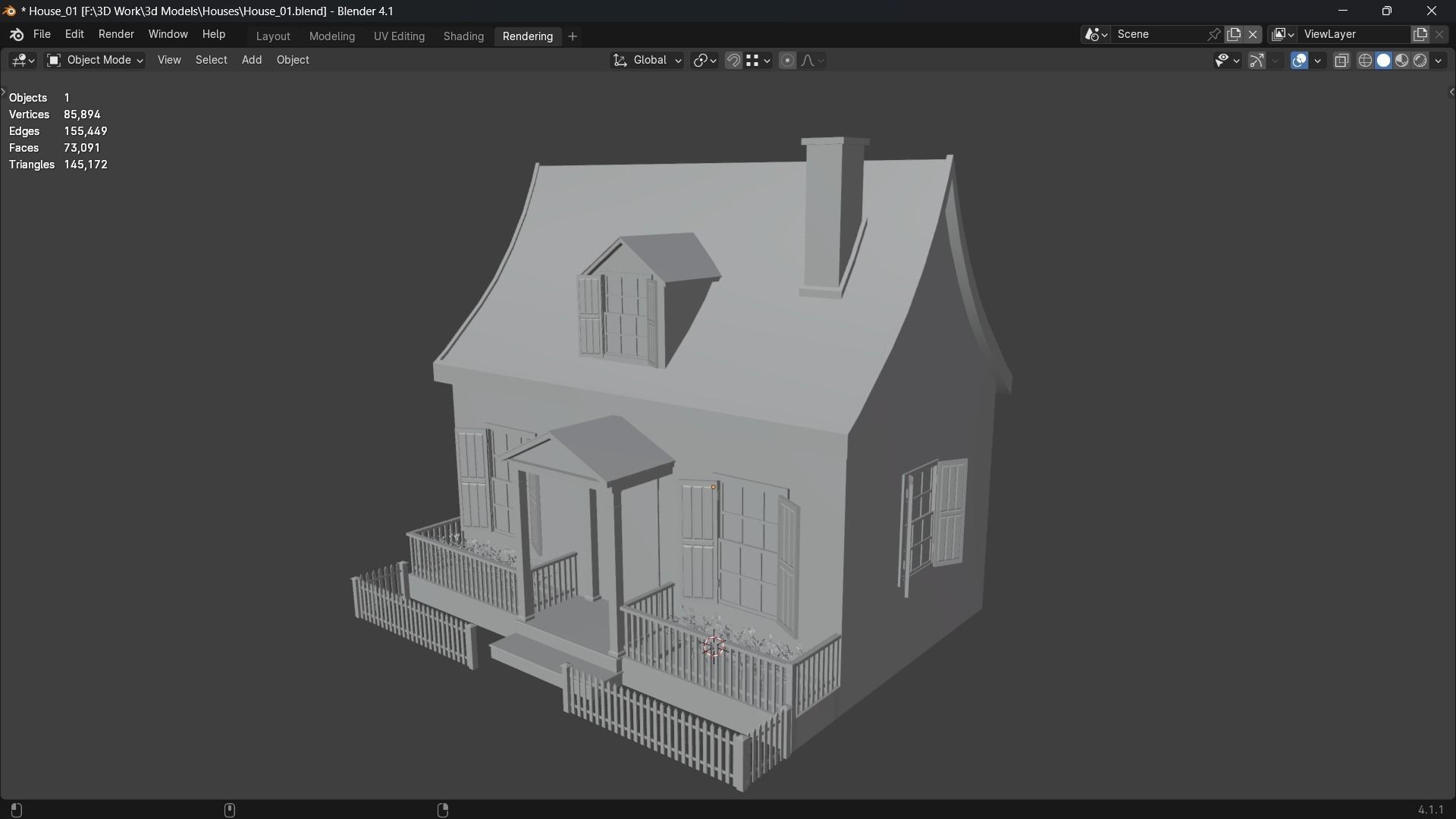 Town House Free low-poly 3D model_5