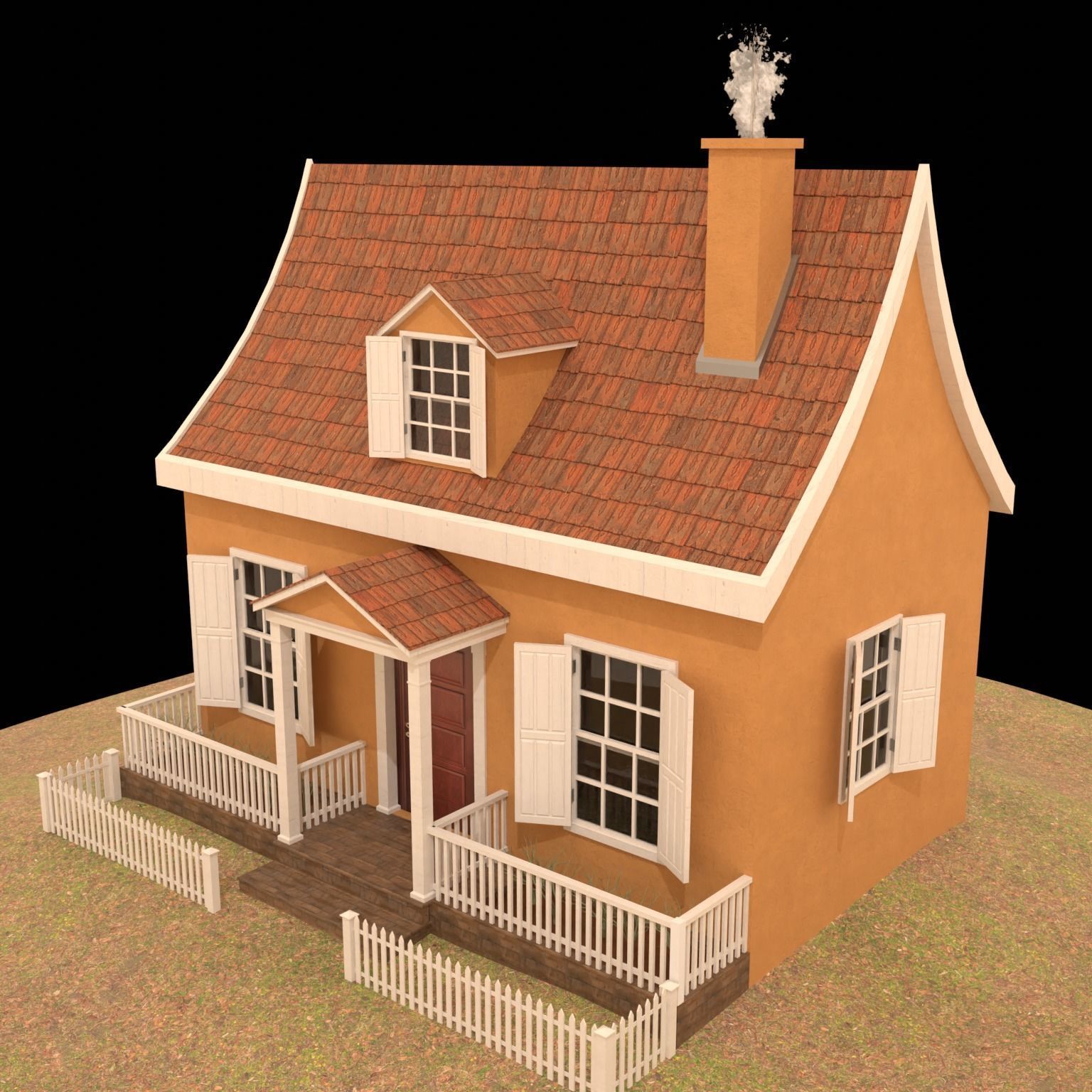 Town House Free low-poly 3D model_4