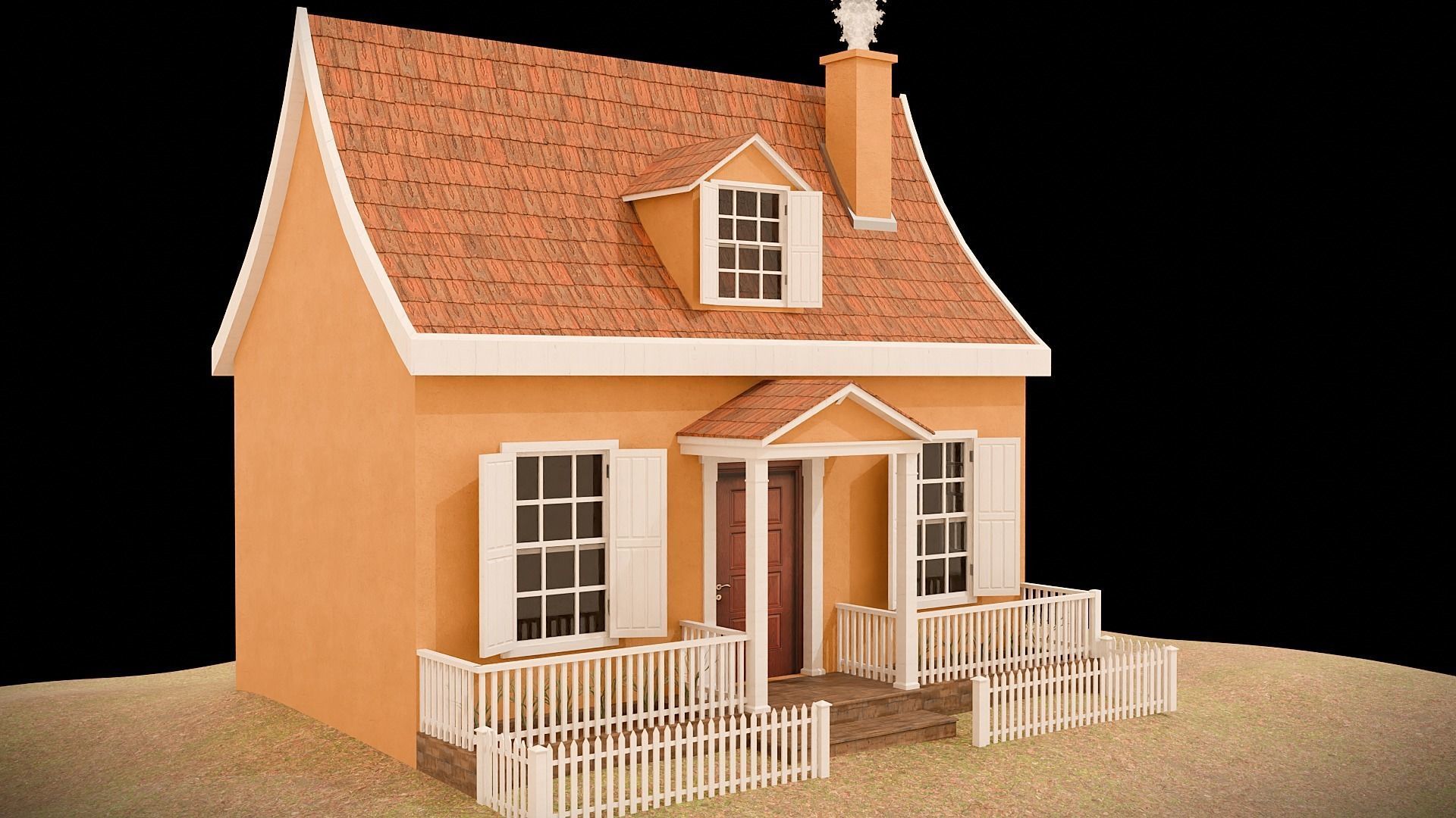 Town House Free low-poly 3D model_2