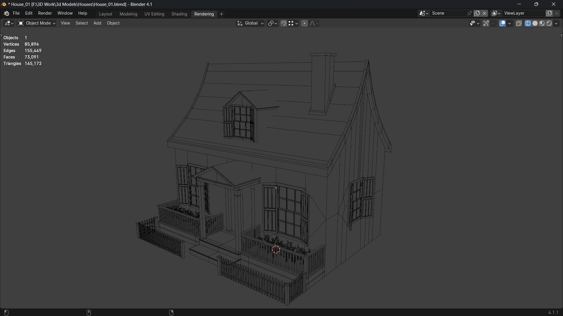 Town House Free low-poly 3D model_6