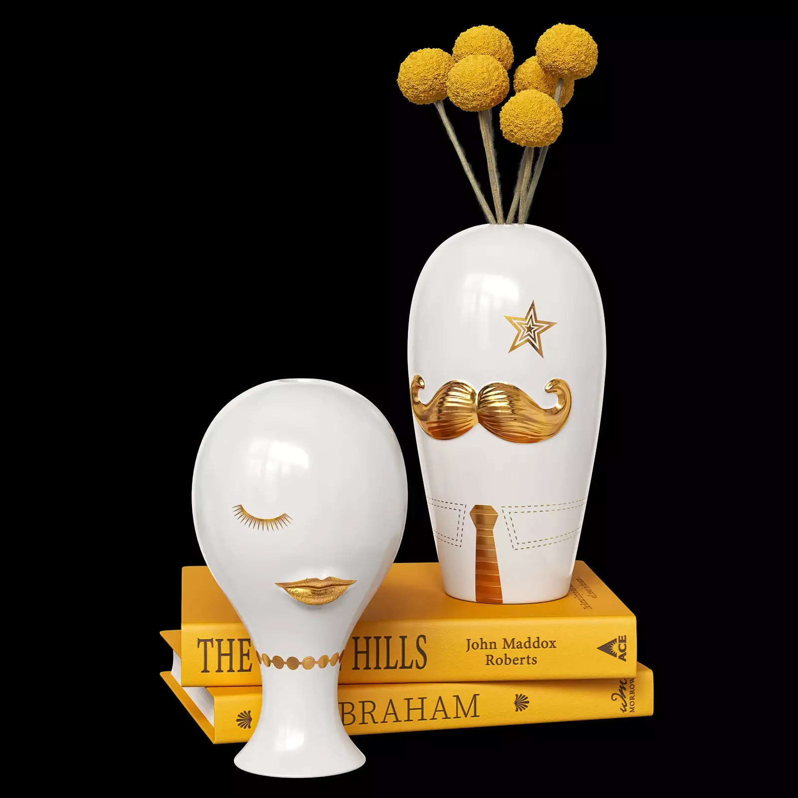 Jonathan Adler gilded Misia and Salvadore vases 3D model