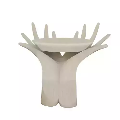 Hands holding a tray