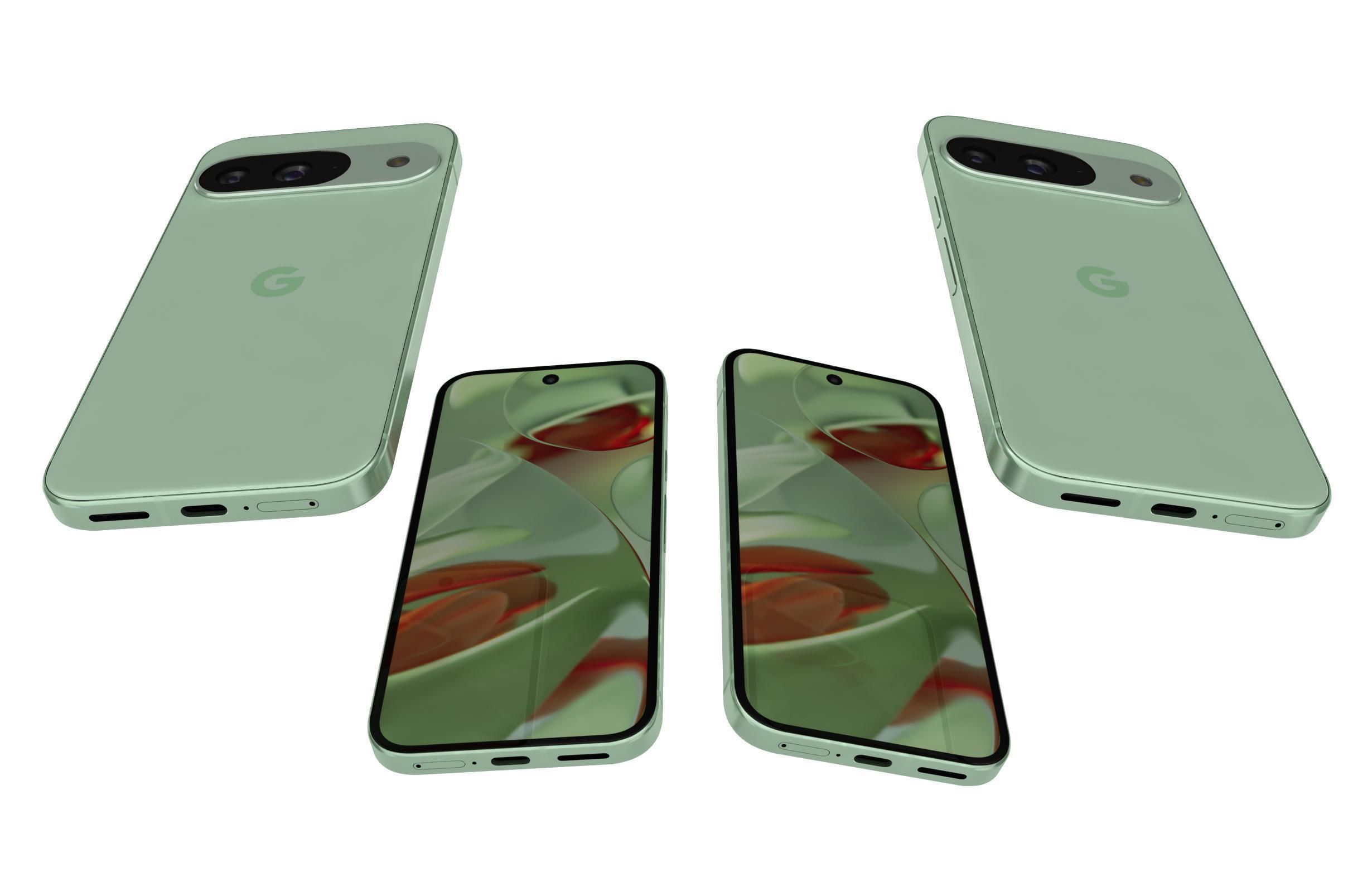 Google Pixel 9 Green 3D model_5