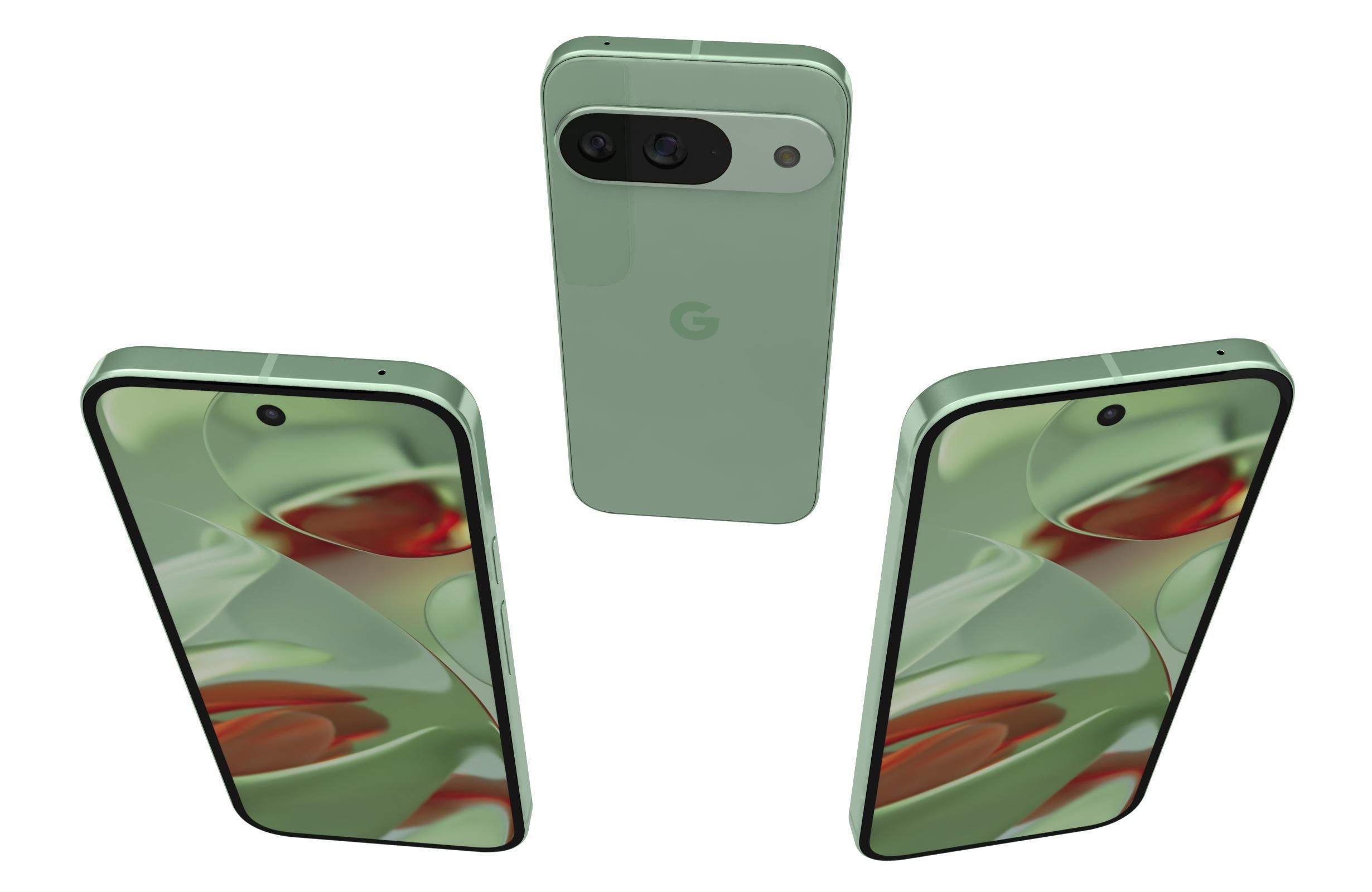 Google Pixel 9 Green 3D model_1