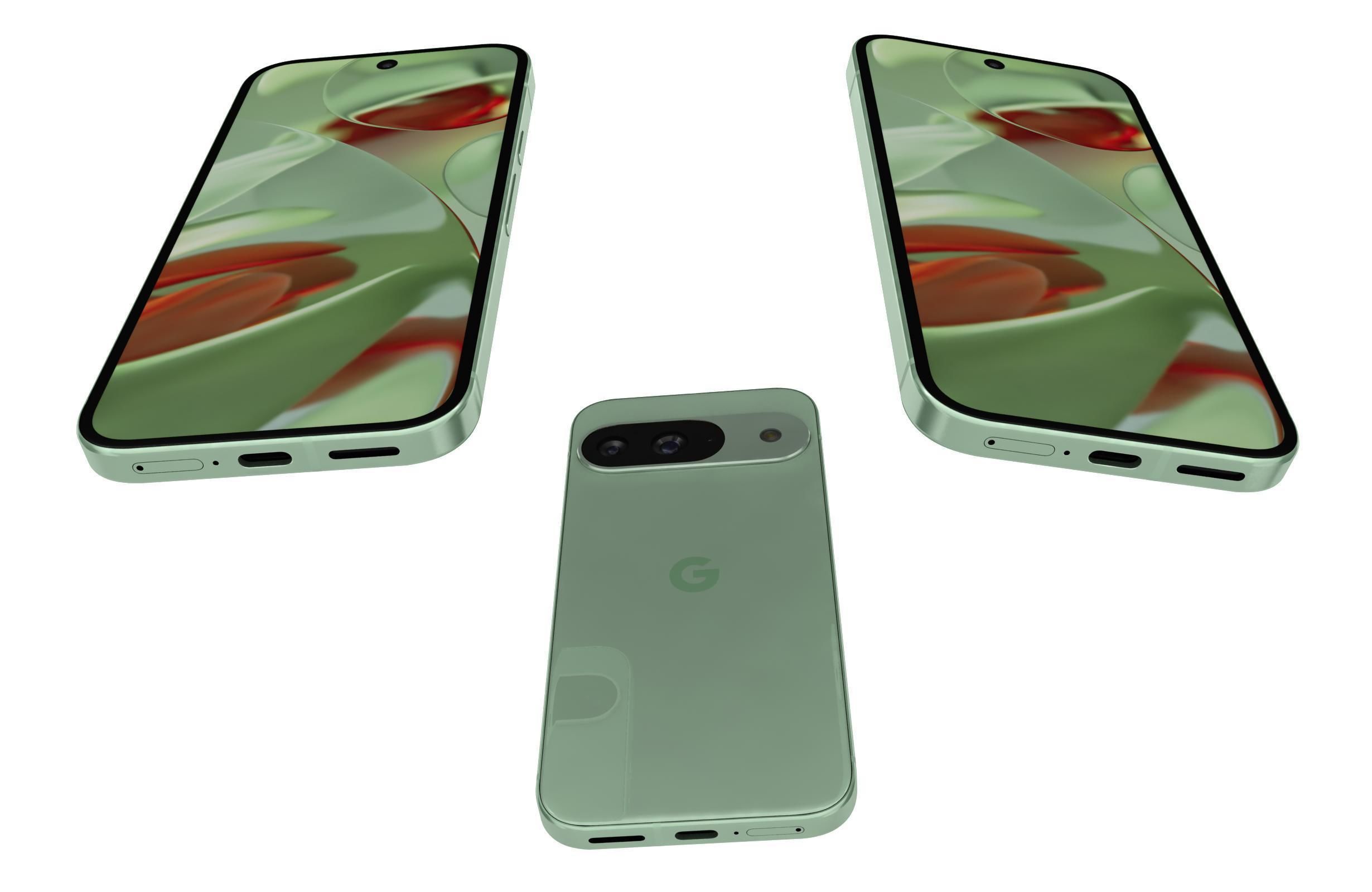 Google Pixel 9 Green 3D model_2