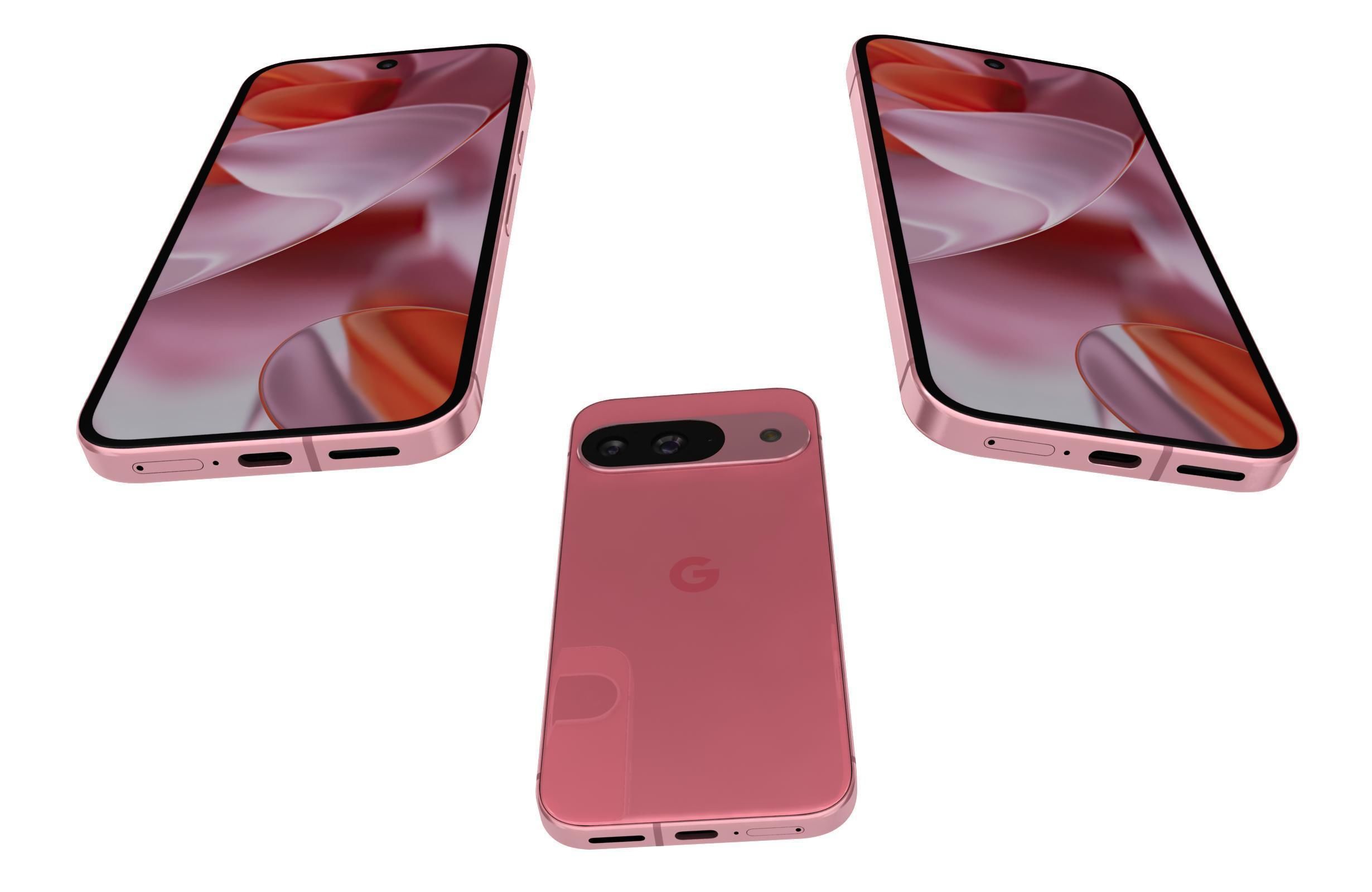 Google Pixel 9 Rose 3D model_2