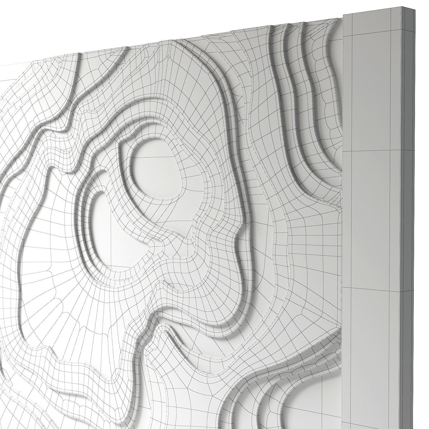 Decorativ panel wave 16 3D model_5