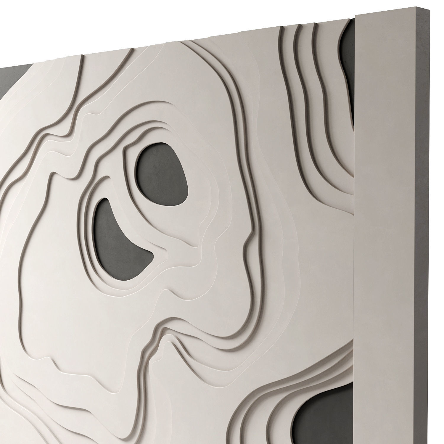 Decorativ panel wave 16 3D model_2