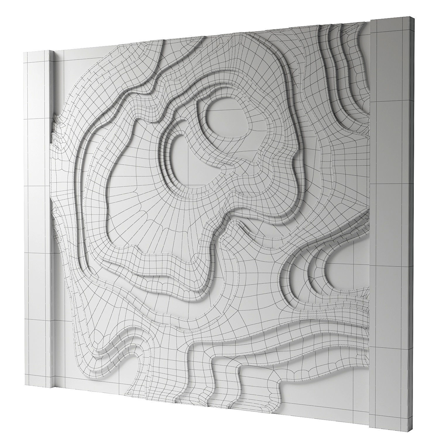 Decorativ panel wave 16 3D model_4