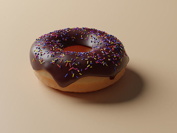 donut chocolate 3D print model
