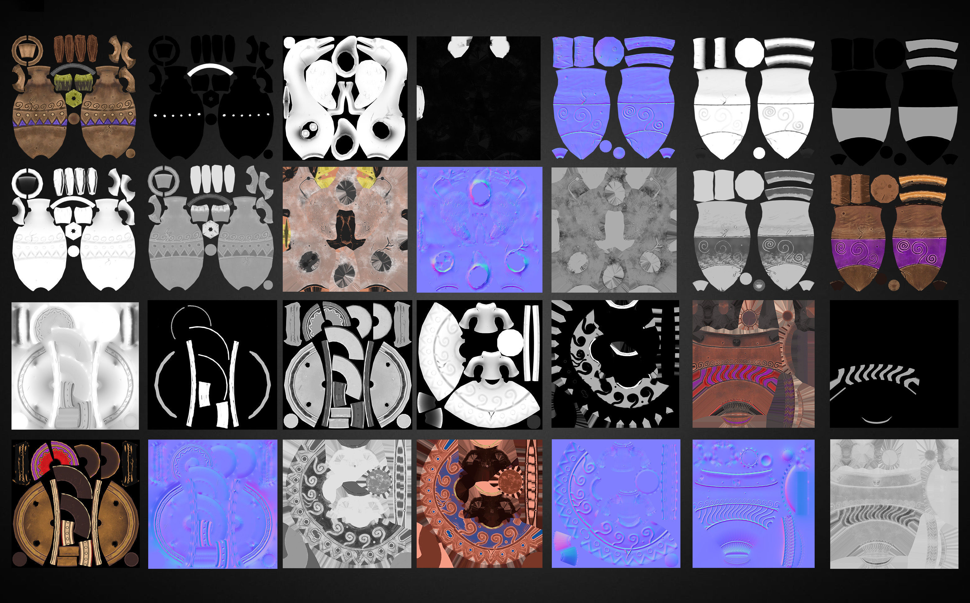 Stylized Pots - game asset Low-poly 3D model_6