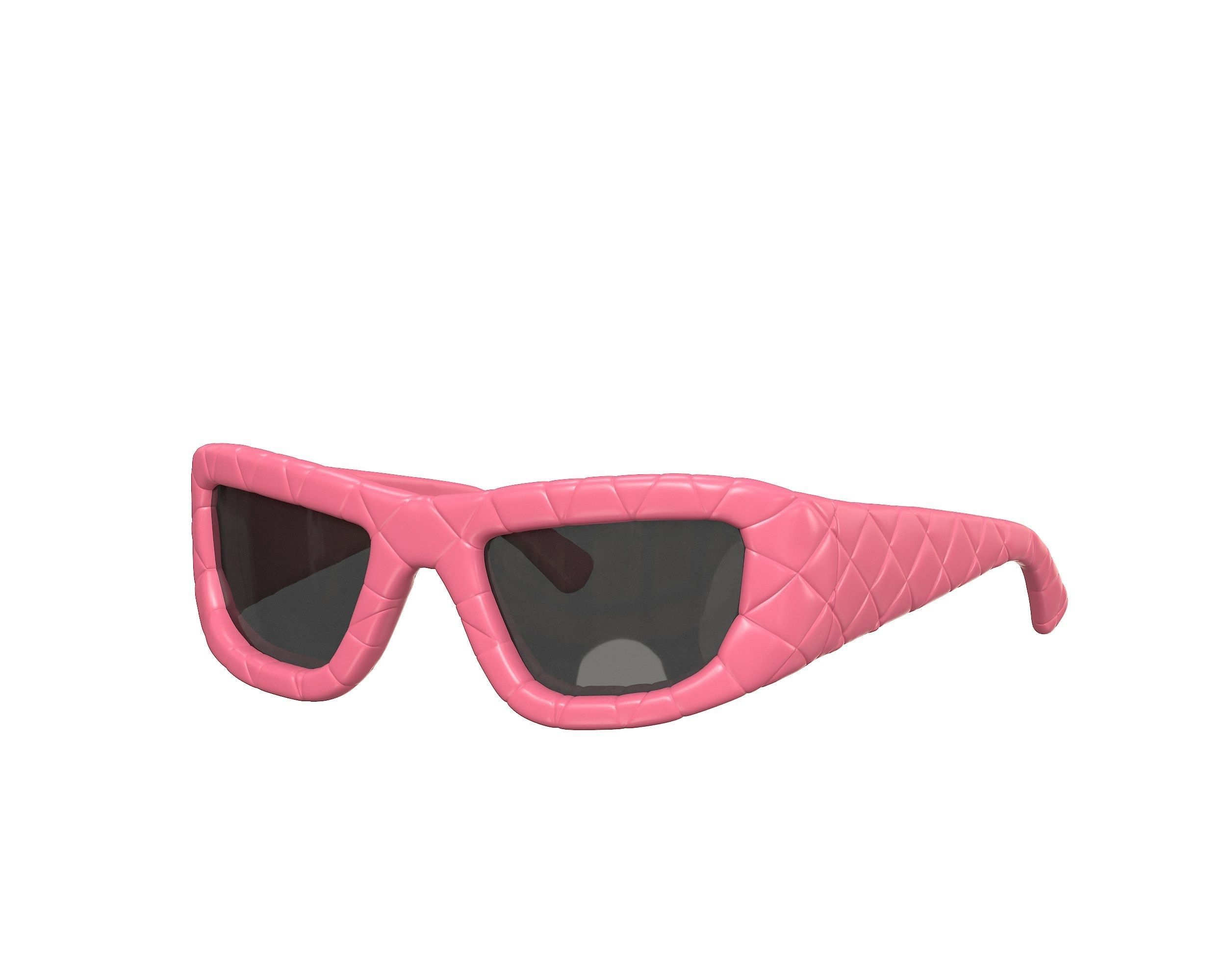 Bottega Veneta Intrecciato Rectangular Sunglasses Low-poly 3D model_6