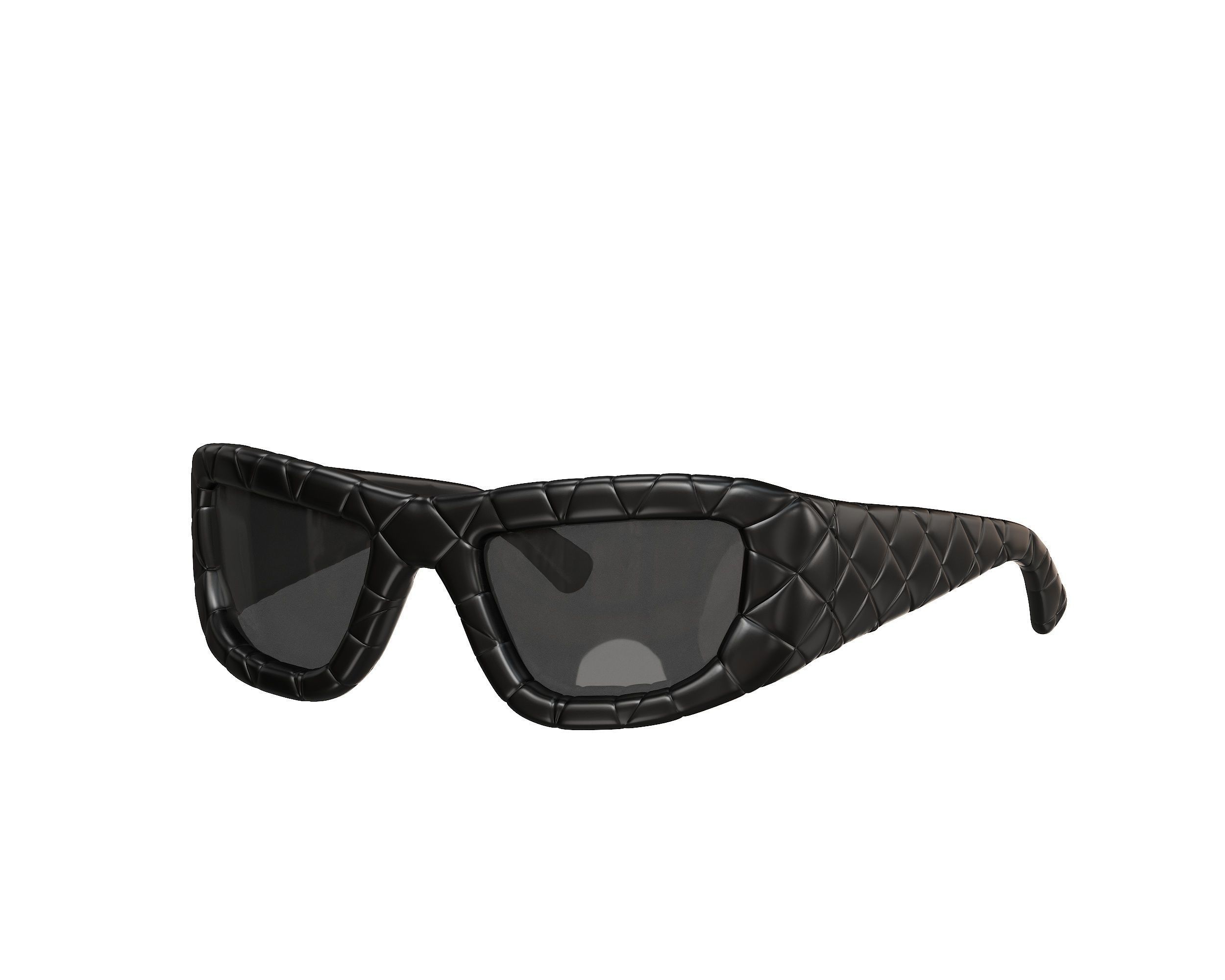 Bottega Veneta Intrecciato Rectangular Sunglasses Low-poly 3D model_1