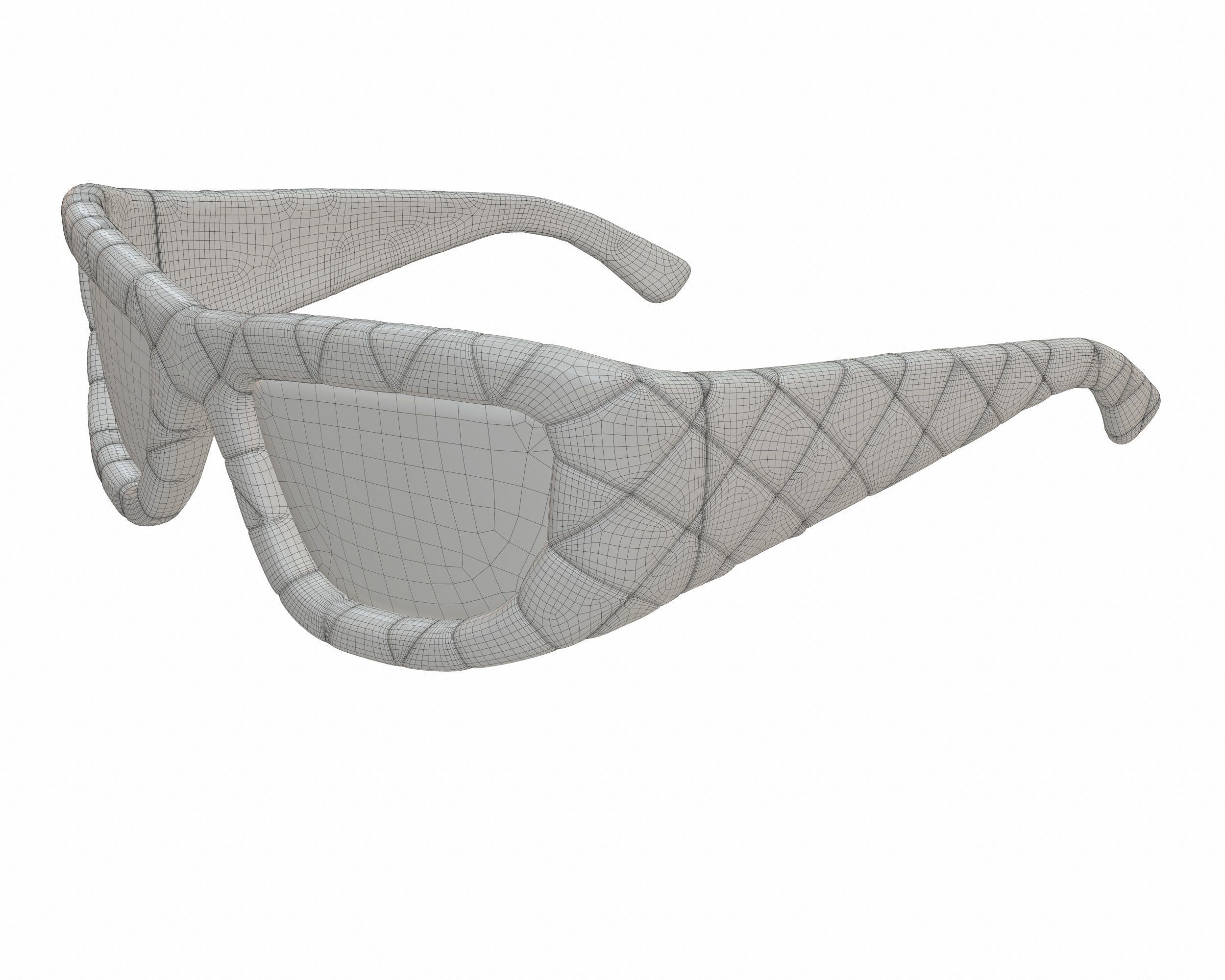 Bottega Veneta Intrecciato Rectangular Sunglasses Low-poly 3D model_11