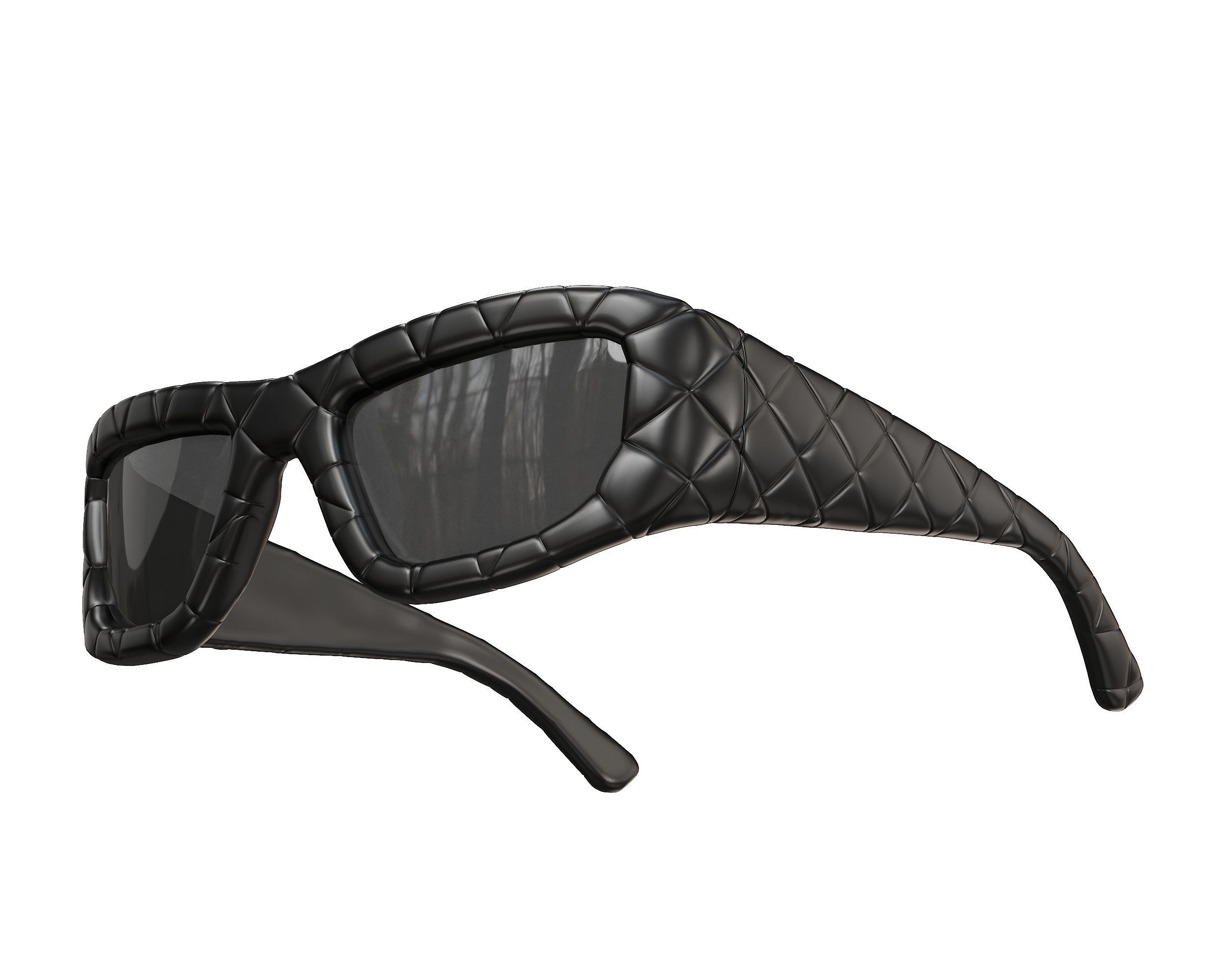 Bottega Veneta Intrecciato Rectangular Sunglasses Low-poly 3D model_2