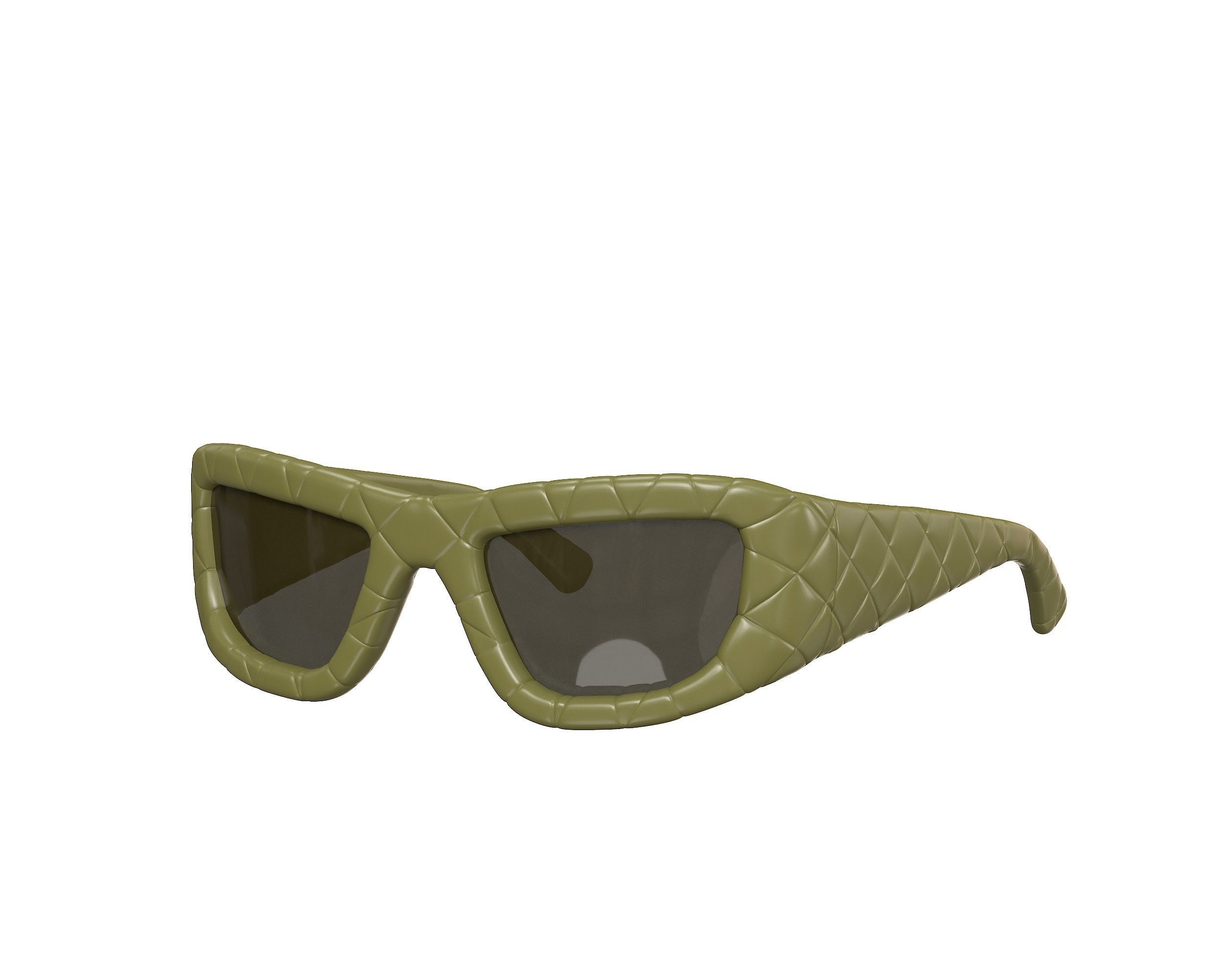 Bottega Veneta Intrecciato Rectangular Sunglasses Low-poly 3D model_7