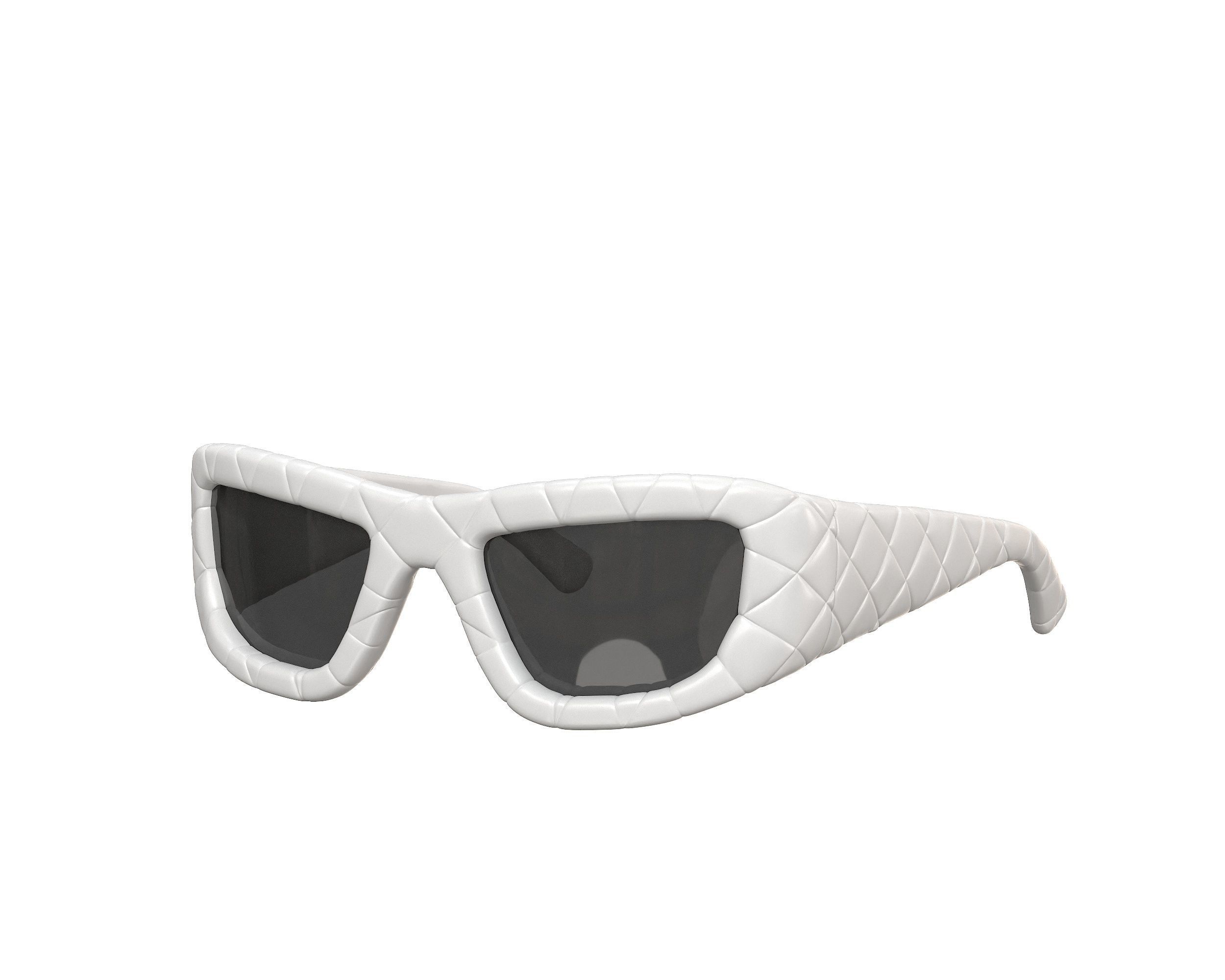Bottega Veneta Intrecciato Rectangular Sunglasses Low-poly 3D model_4