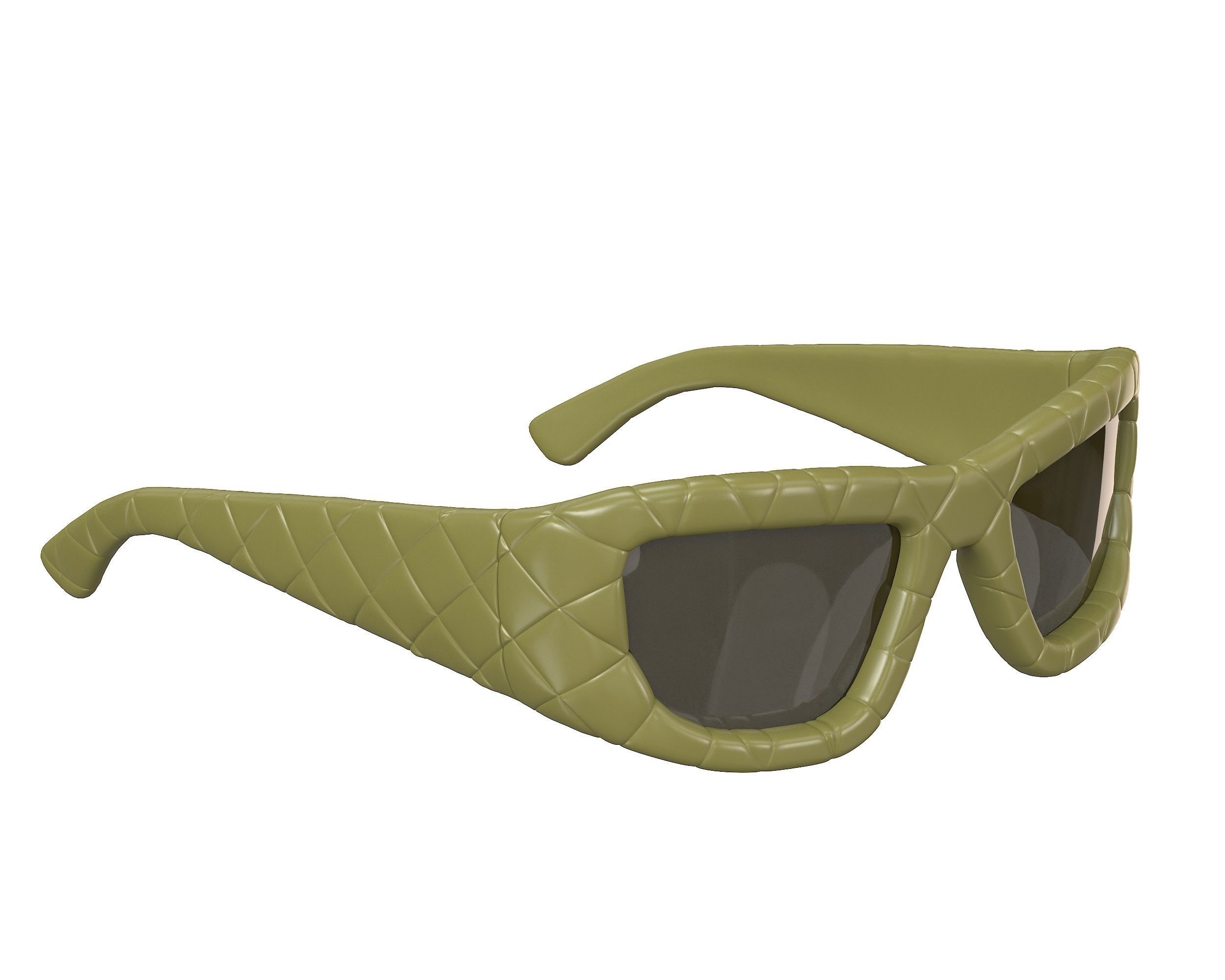 Bottega Veneta Intrecciato Rectangular Sunglasses Low-poly 3D model_10