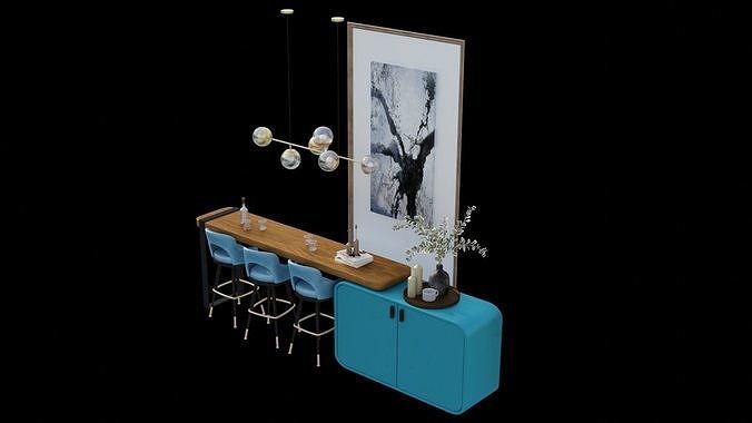 Furniture Kitchen Set  Low-poly 3D model