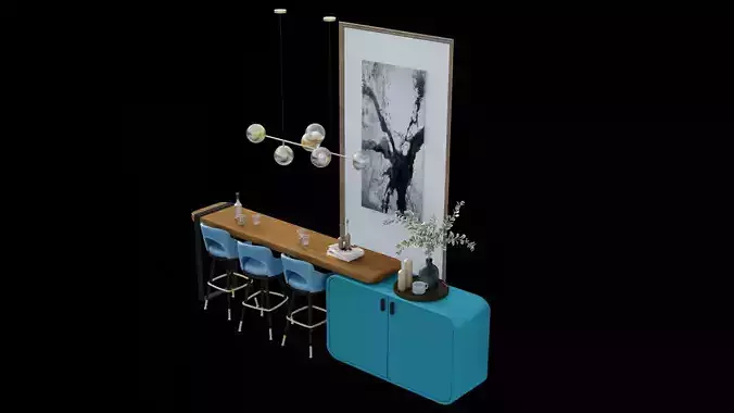 Furniture Kitchen Set  Low-poly 3D model