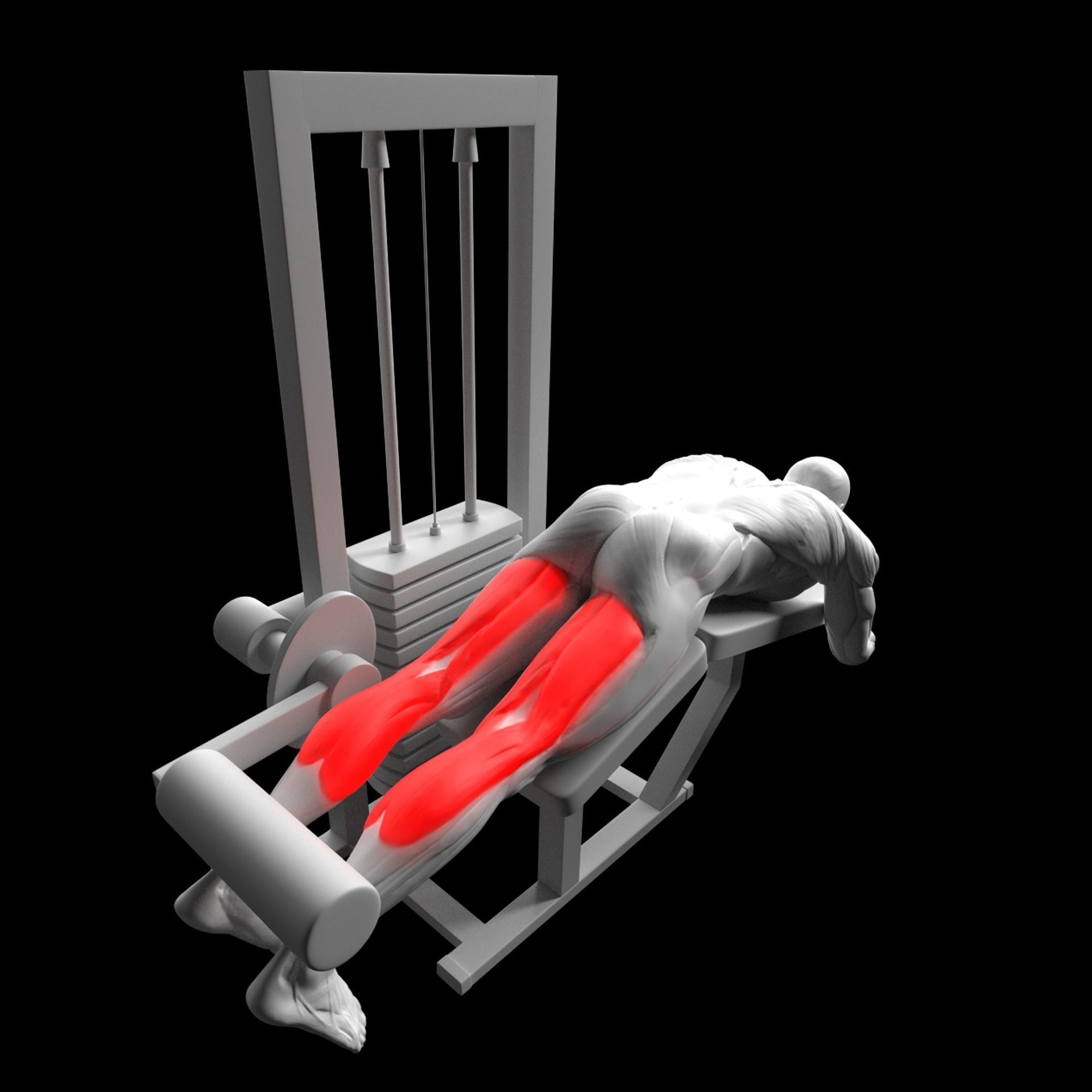 Gym Exercise Animations Pack 3D model_42