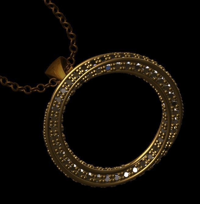 Spiral Mobius Diamond Pendant 3D print model_15