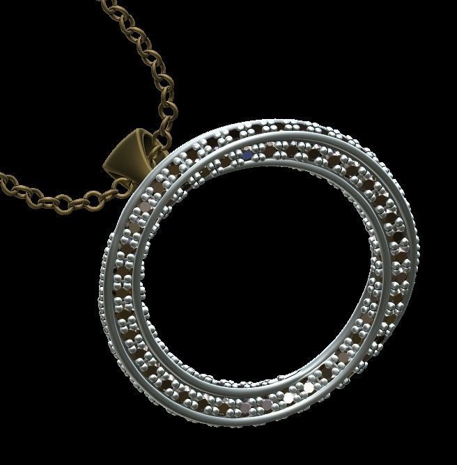 Spiral Mobius Diamond Pendant 3D print model_21