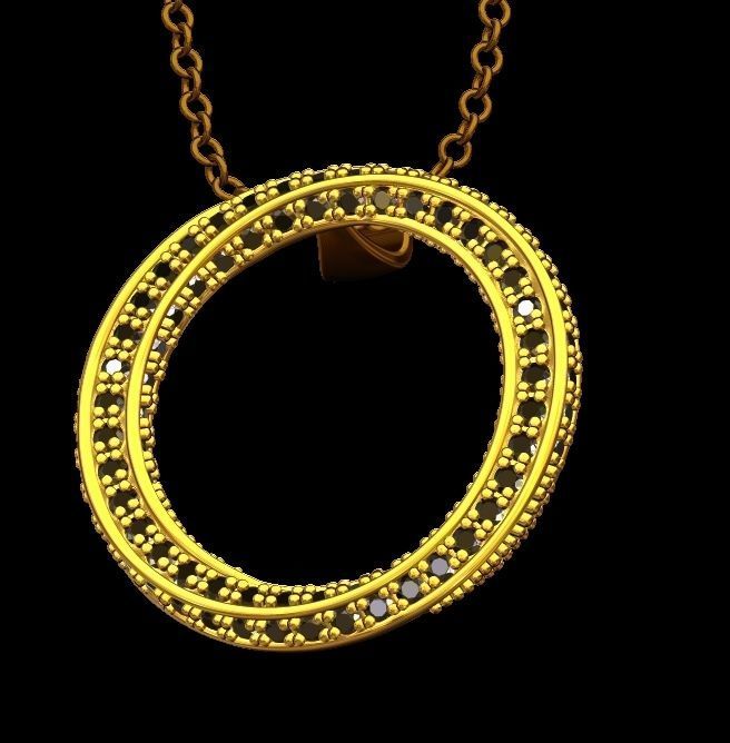 Spiral Mobius Diamond Pendant 3D print model_2