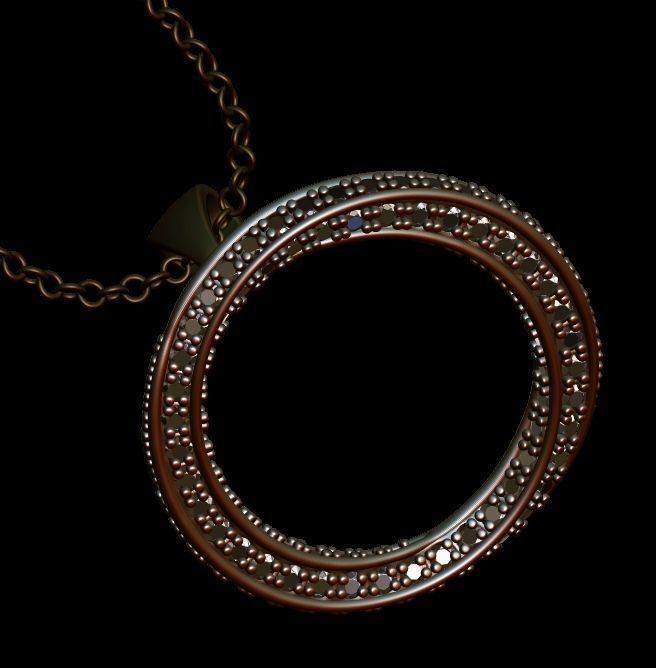 Spiral Mobius Diamond Pendant 3D print model_4