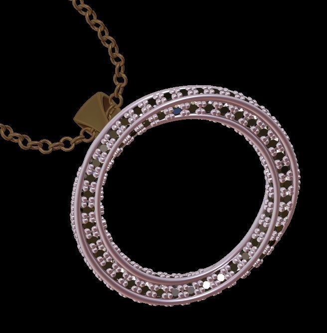 Spiral Mobius Diamond Pendant 3D print model_11