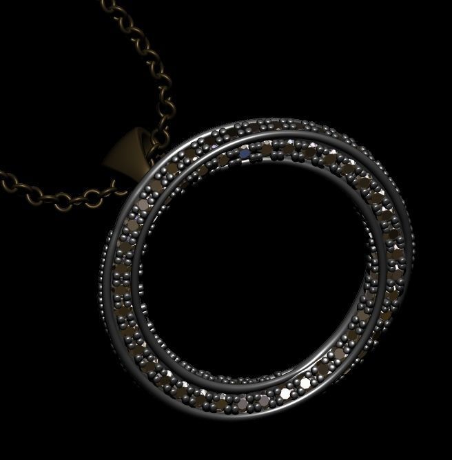 Spiral Mobius Diamond Pendant 3D print model_10