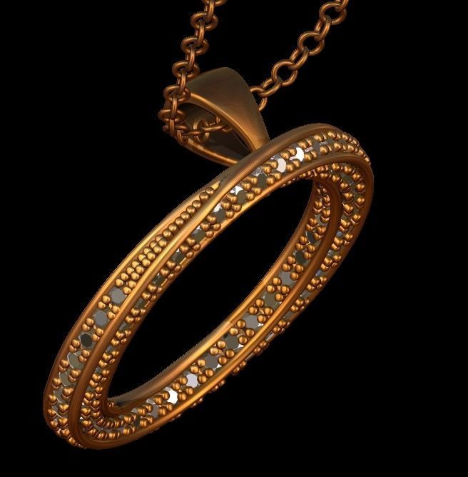 Spiral Mobius Diamond Pendant 3D print model_22