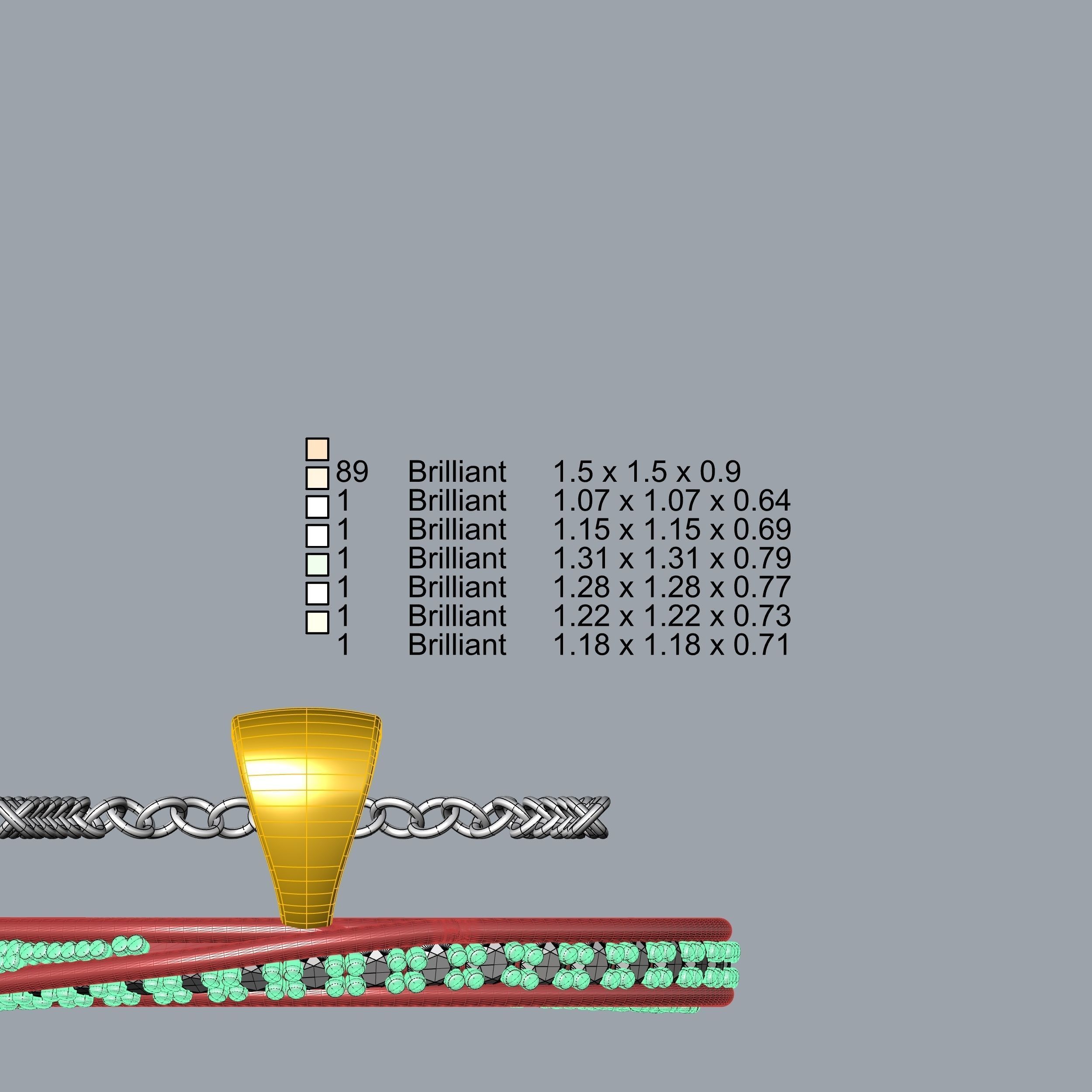 Spiral Mobius Diamond Pendant 3D print model_9