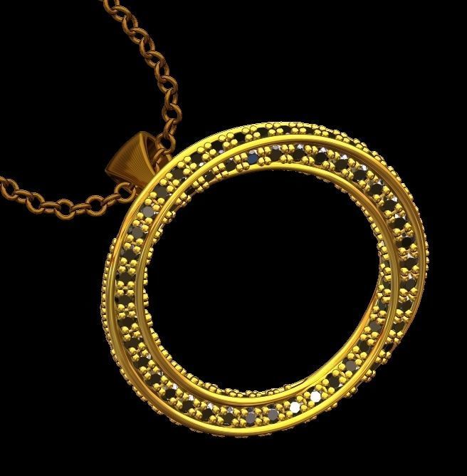 Spiral Mobius Diamond Pendant 3D print model_3
