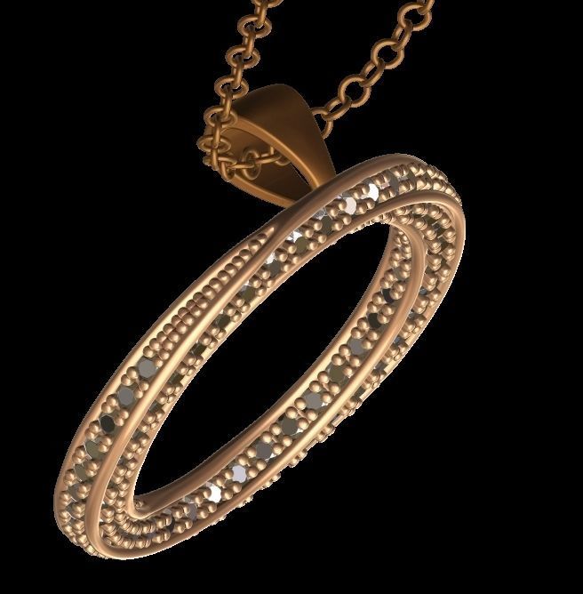 Spiral Mobius Diamond Pendant 3D print model_5