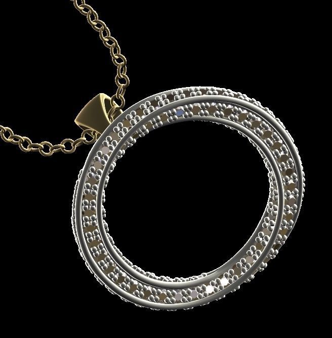 Spiral Mobius Diamond Pendant 3D print model_14