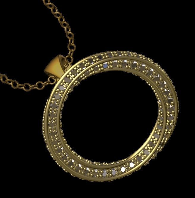 Spiral Mobius Diamond Pendant 3D print model_12