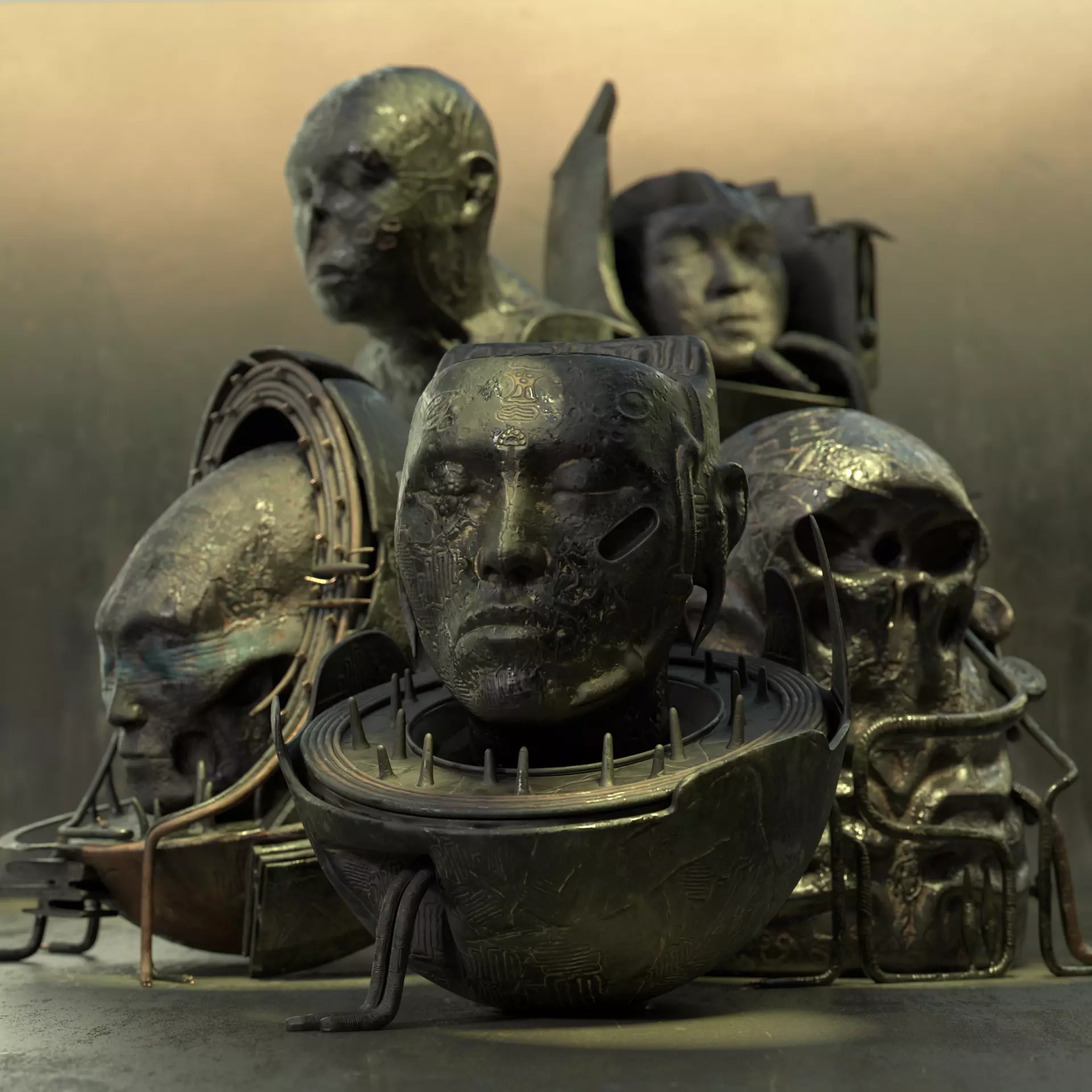 Vintage Sci-Fi Pack VOL2 Android Mummies Low-poly 3D model