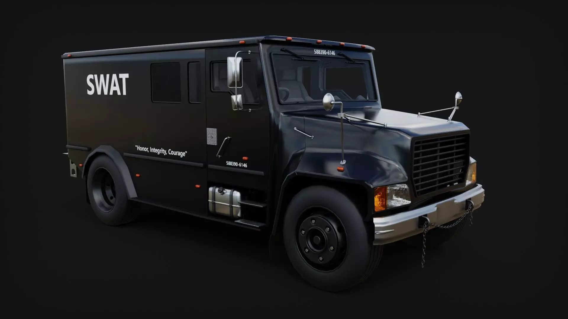 SWAT Armoured Van Low-poly 3D model_0