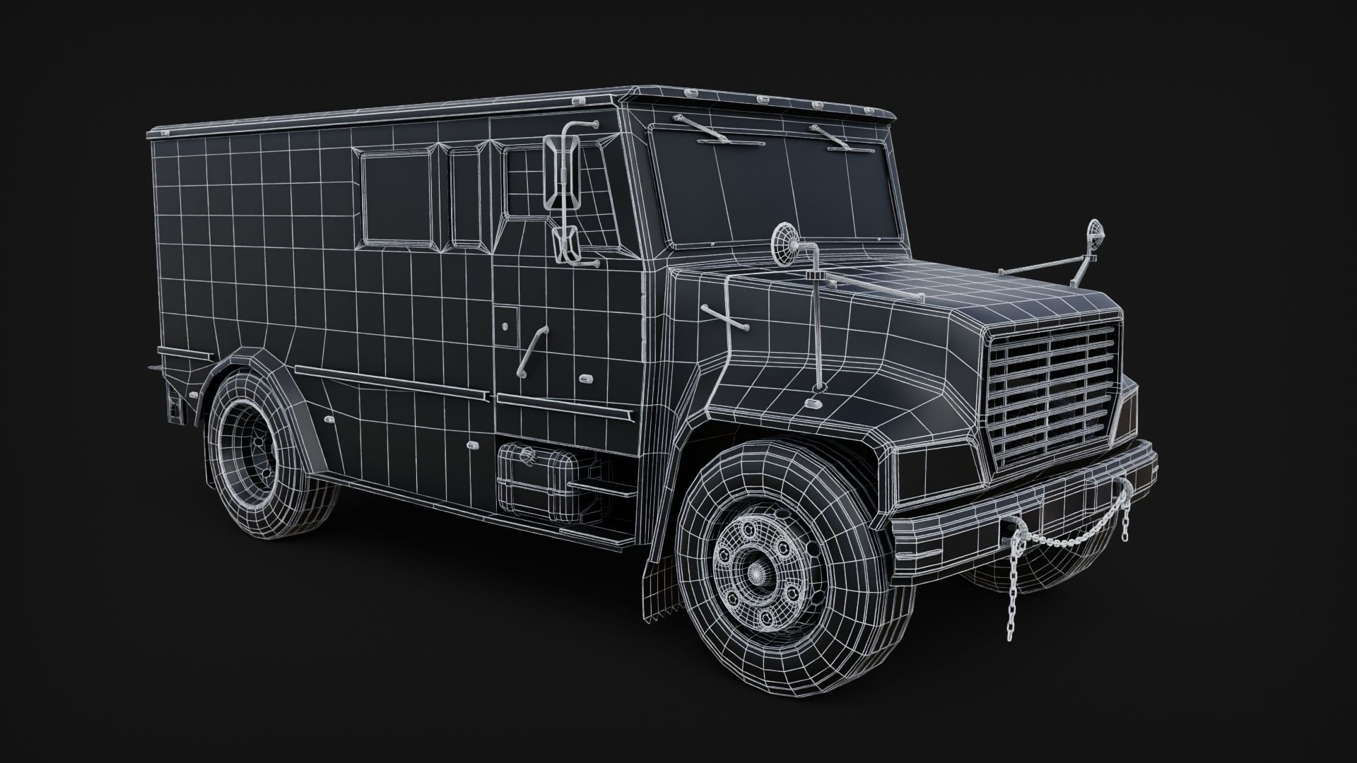 SWAT Armoured Van Low-poly 3D model_5