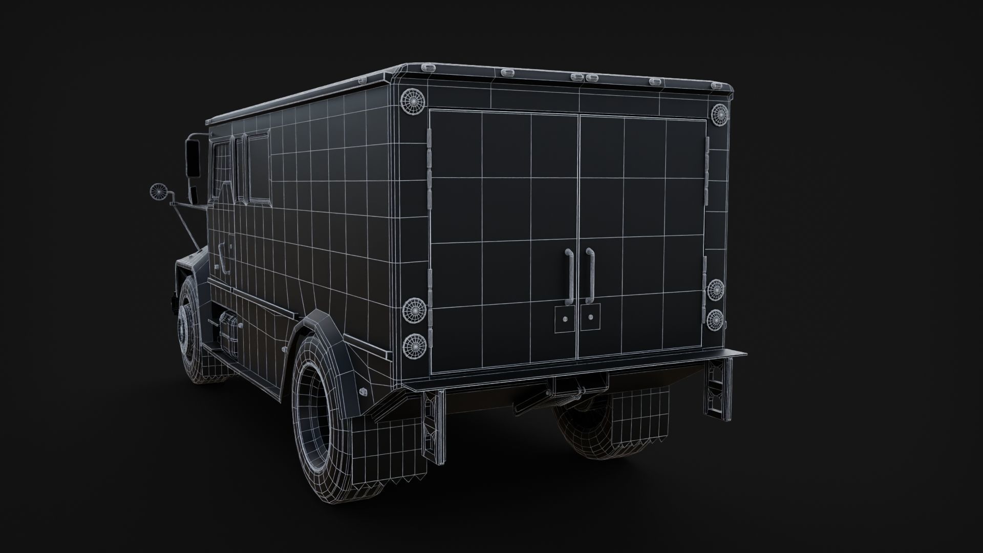 SWAT Armoured Van Low-poly 3D model_6